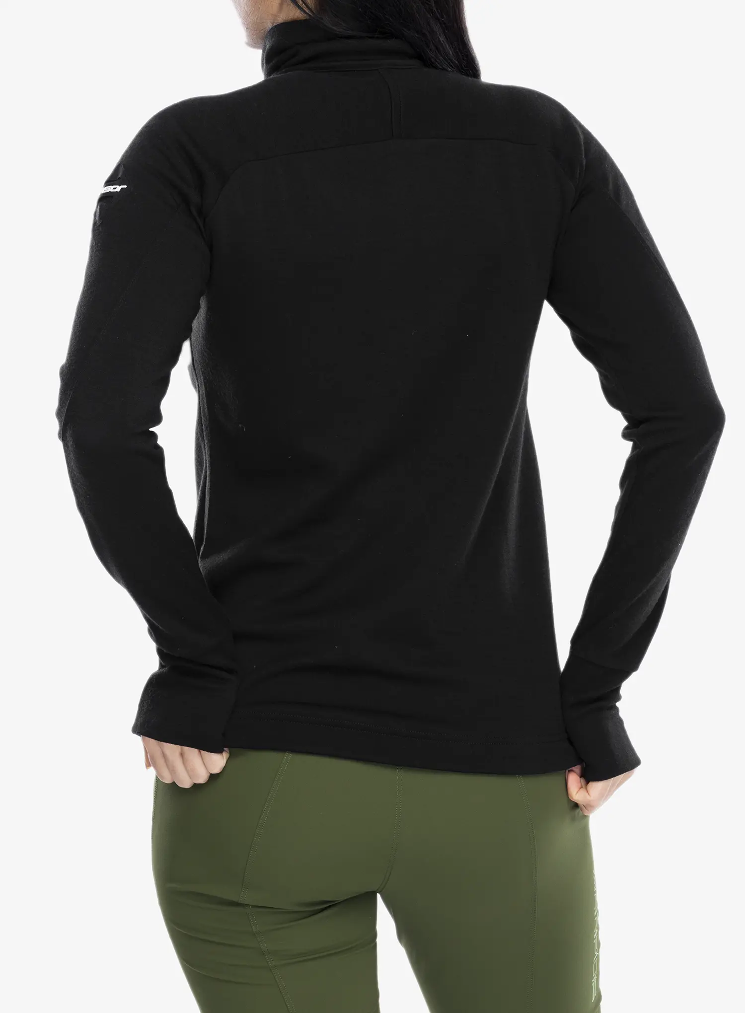 Hanorac femei Sensor Merino Upper Fleece Full Zip - black