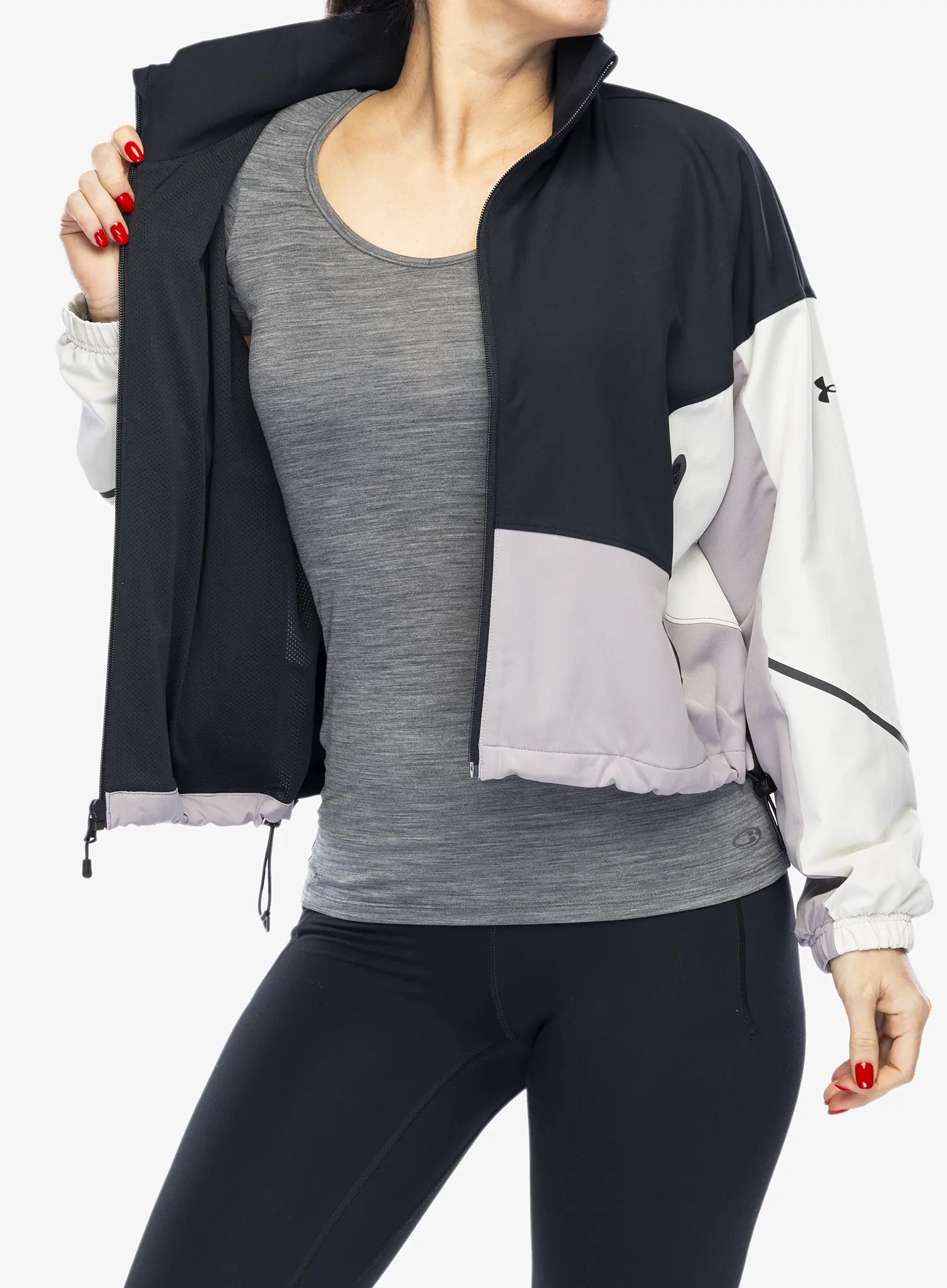 Geaca femei Under Armour UA Unstoppable Jacket - black/summit white/tetra gray