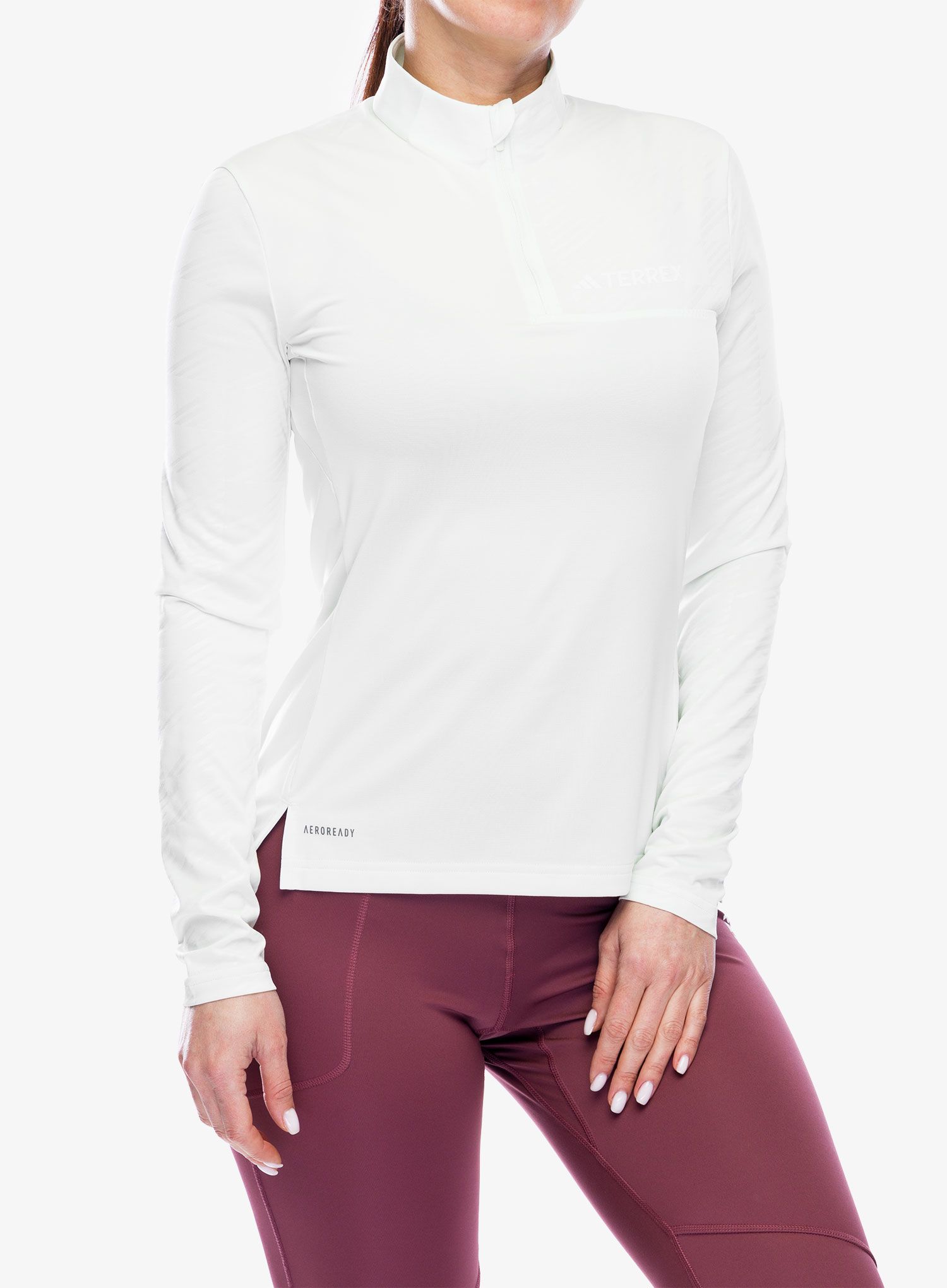Hanorac femei adidas TERREX Multi Half-Zip LS Tee - crystal jade