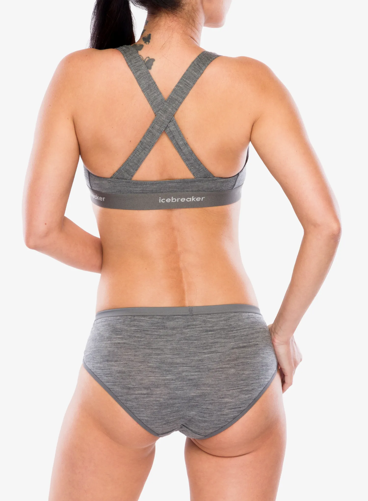 Sutien sport Icebreaker Merino 125 Cool-Lite Sprite Racerback Bra - gritstone hthr