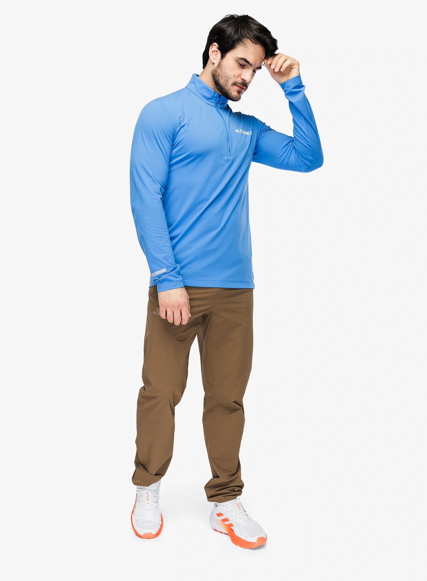 Hanorac fara gluga adidas TERREX Xploric Half Zip Ls - ray blue