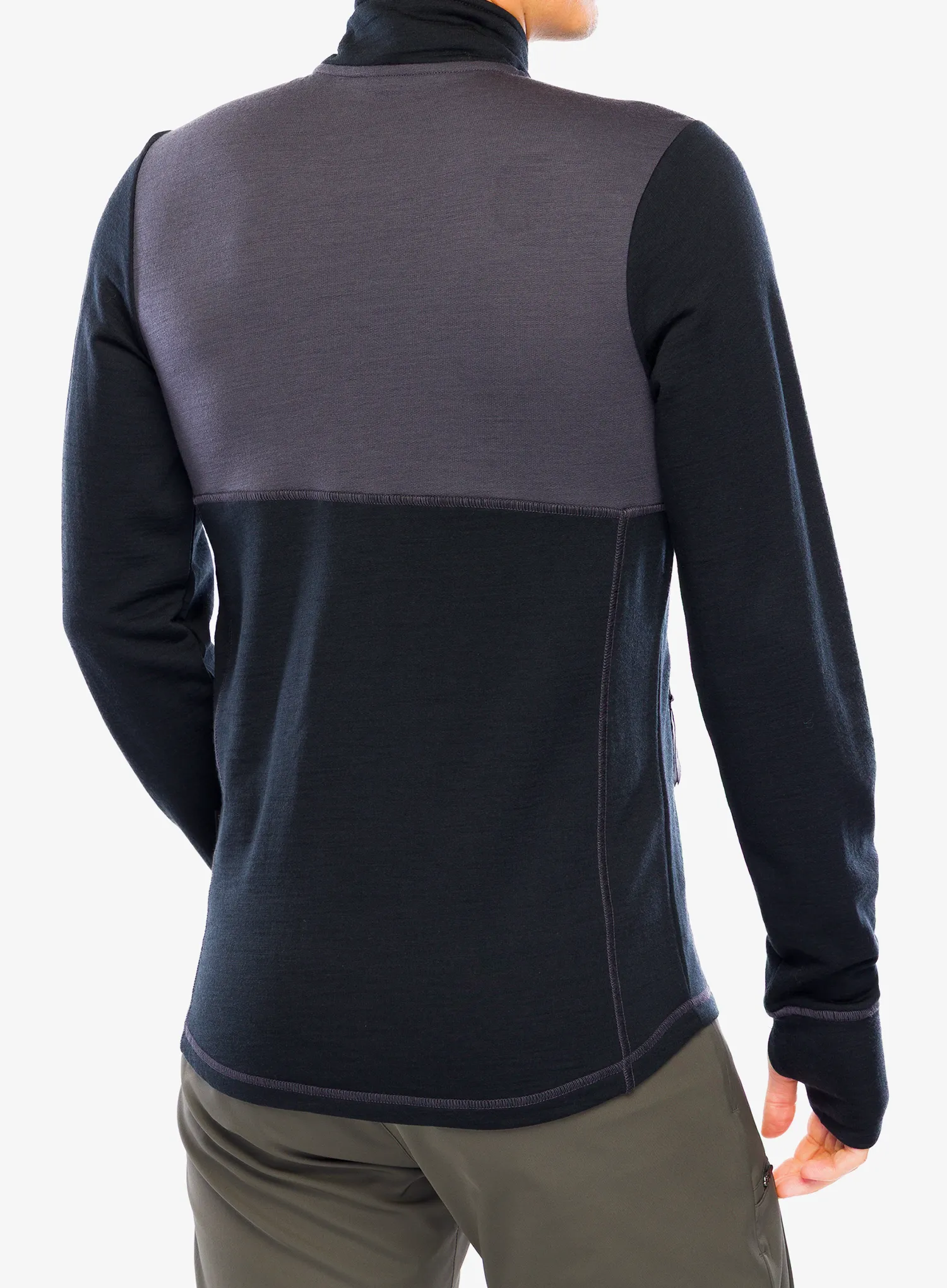 Hanorac fara gluga Dovre Mid-Layer 100% Merino Wool W/Z - black