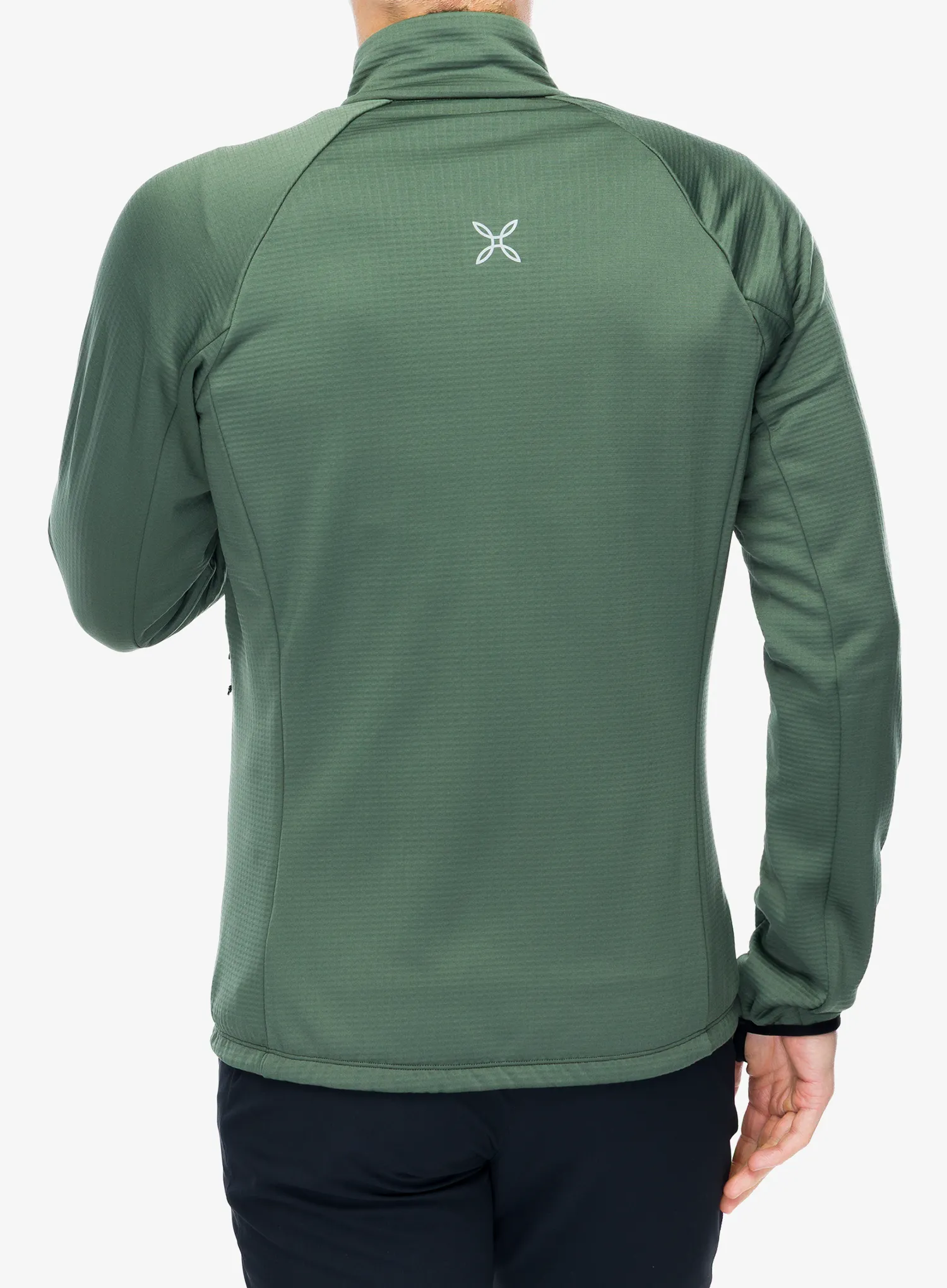 Hanorac fara gluga Montura Fadis Grid Maglia - sage green