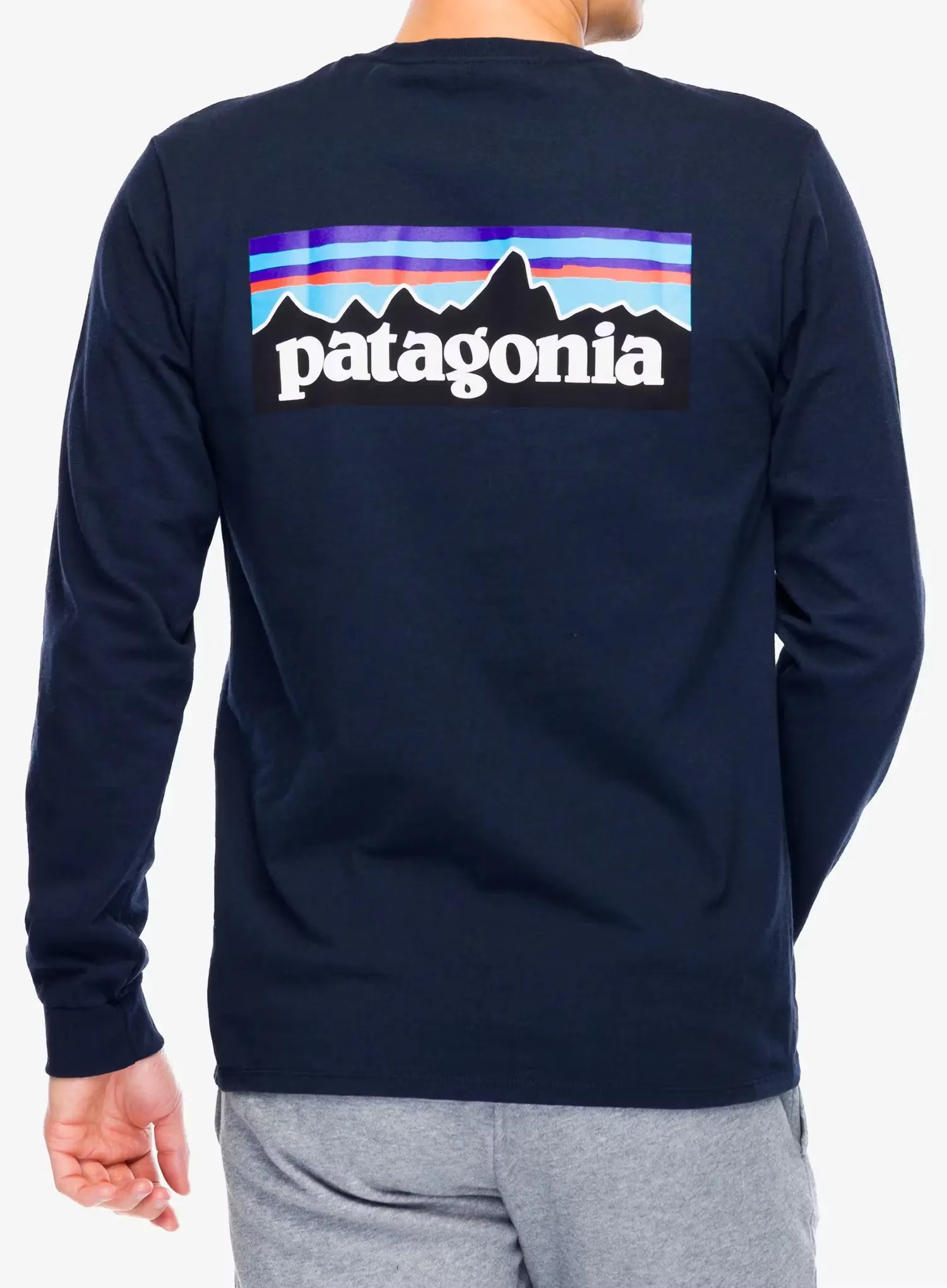 Hanorac fara gluga Patagonia L/S P-6 Logo Responsibili-Tee - new navy