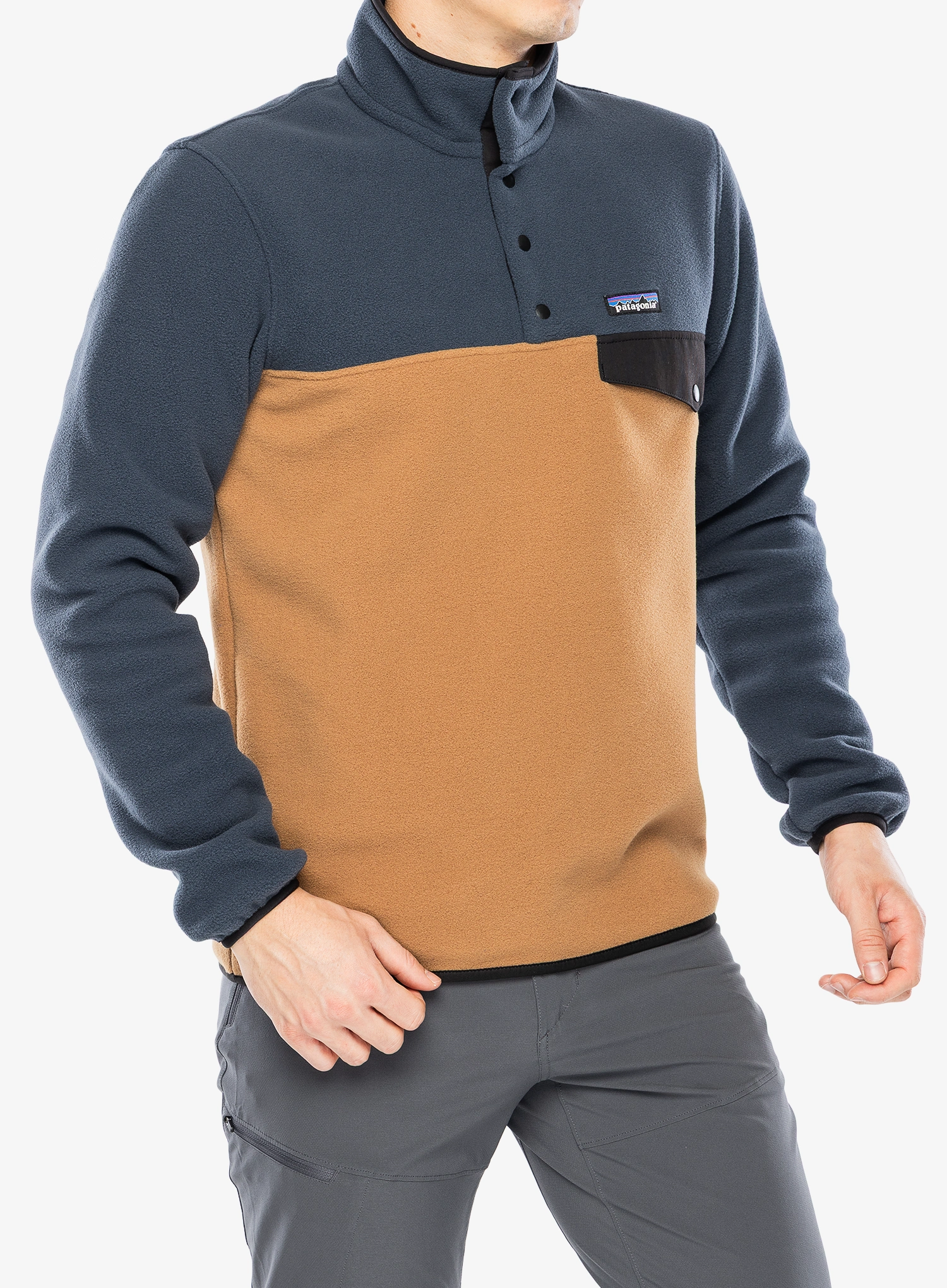 Hanorac fara gluga Patagonia Lightweight Synch Snap-T Pullover - deer brown