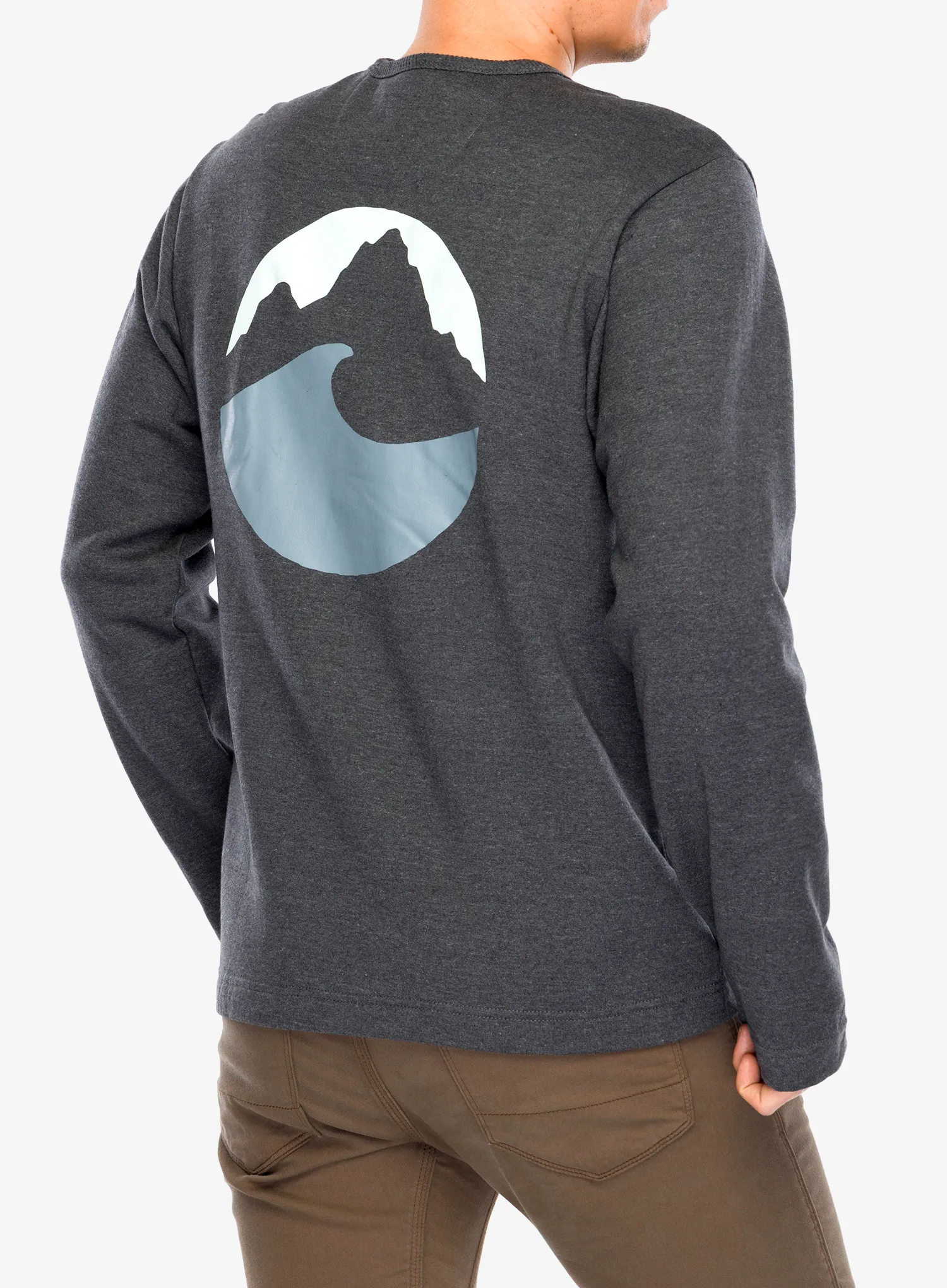 Hanorac fara gluga Patagonia LW Applied Imagination Wildrise Crew - ink black