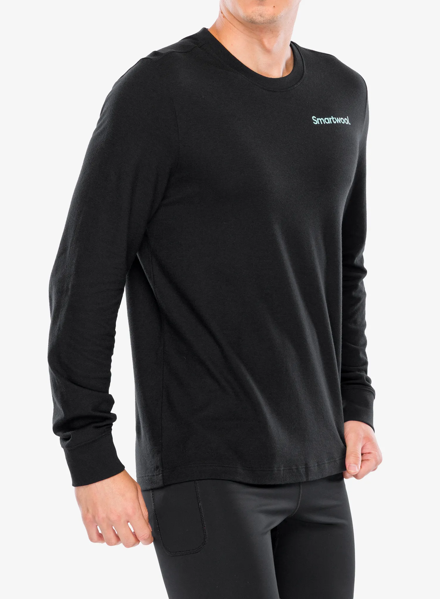Hanorac fara gluga Smartwool Gondola View Long Sleeve Graphic Tee - black