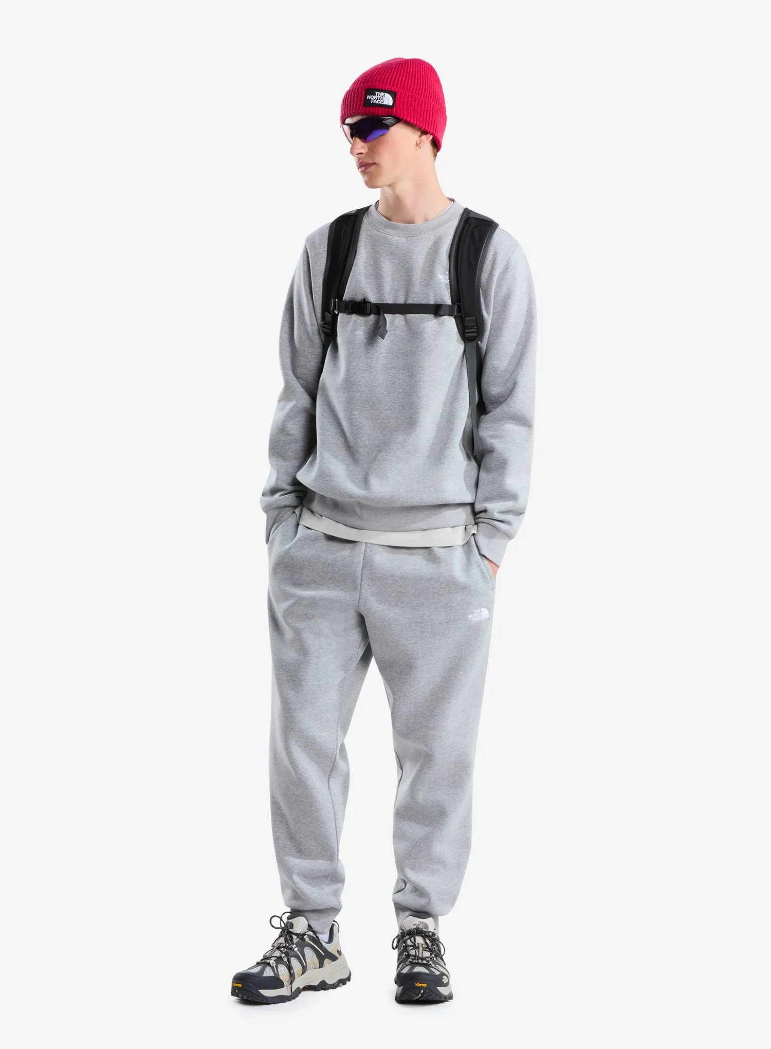 Hanorac fara gluga The North Face Evolution Simple Dome Regular Crew - pale grey heather