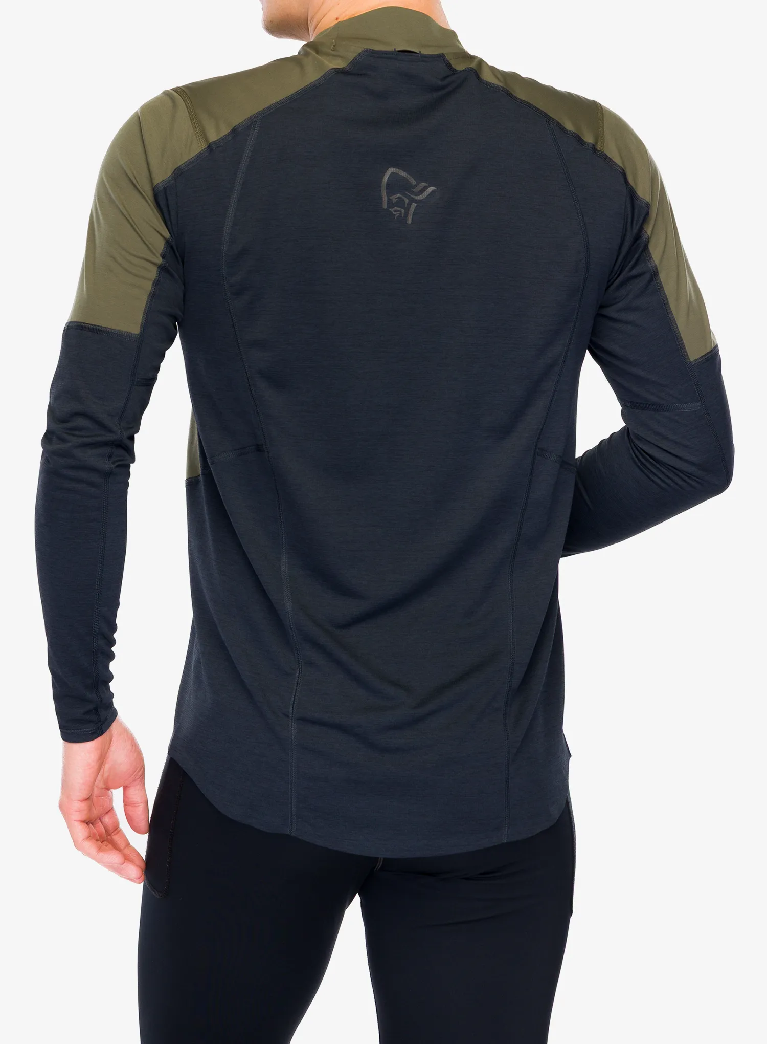 Hanorac alergare Norrona Senja Equaliser Lightweight Long Sleeve - olive night