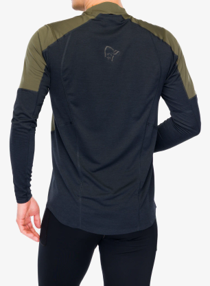 Hanorac alergare Norrona Senja Equaliser Lightweight Long Sleeve - olive night