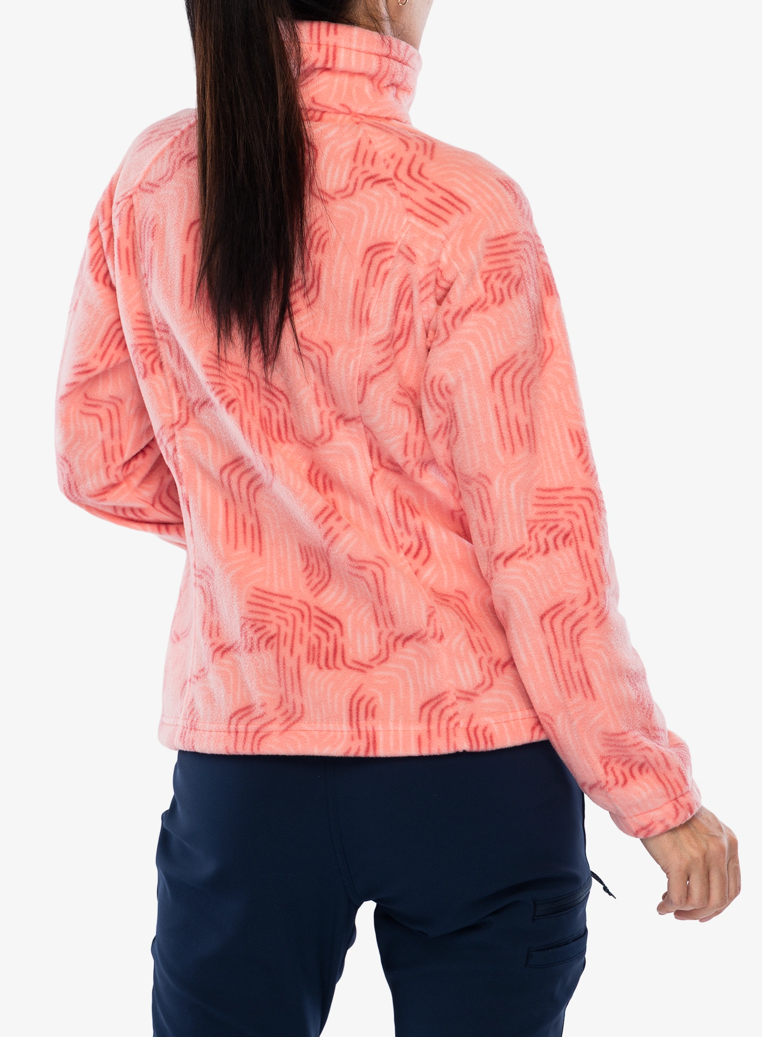 Hanorac fara gluga femei Columbia Benton Springs Printed Full Zip - alpenglow flowfalls