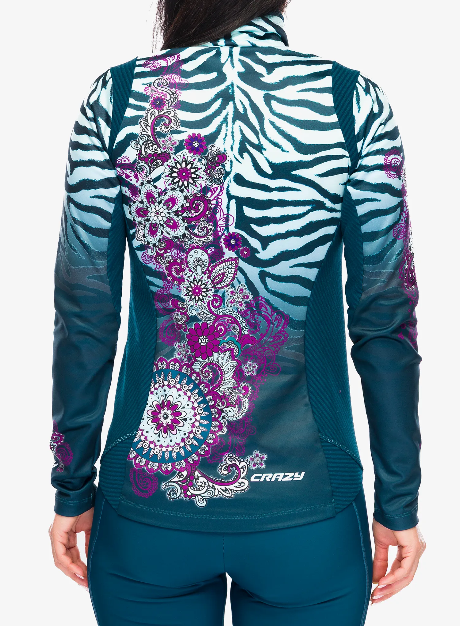 Hanorac fara gluga femei Crazy Pull Wonder Magic - black/zebra