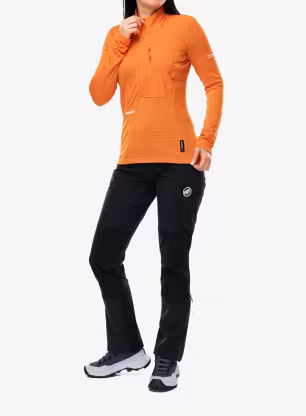 Hanorac fara gluga femei Mammut Eiger Nordwand Advanced FL Half Zip Pull - orange