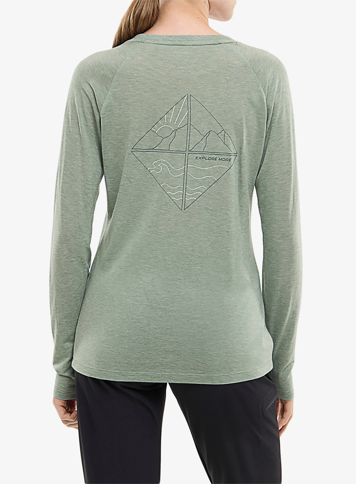 Hanorac fara gluga femei Viking Longsleeve Andali - green