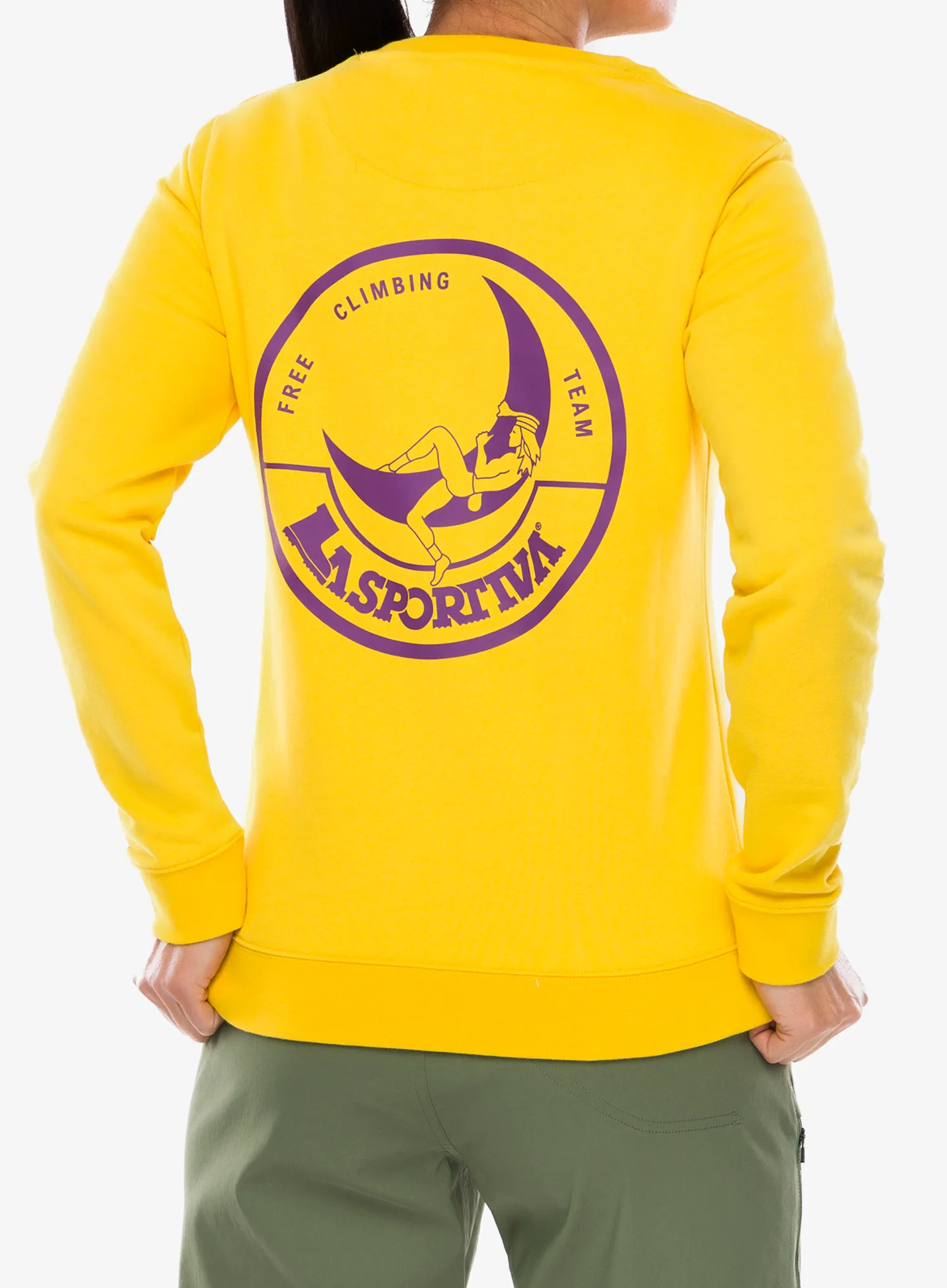 Hanorac femei La Sportiva Climbing on the Moon Sweatshirt - yellow/violet