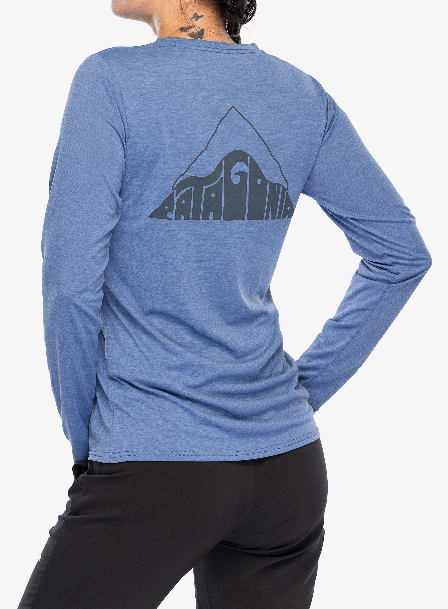 Hanorac femei Patagonia L/S Cap Cool Daily Graphic Shirt Lands - driftways/current blue x-dye