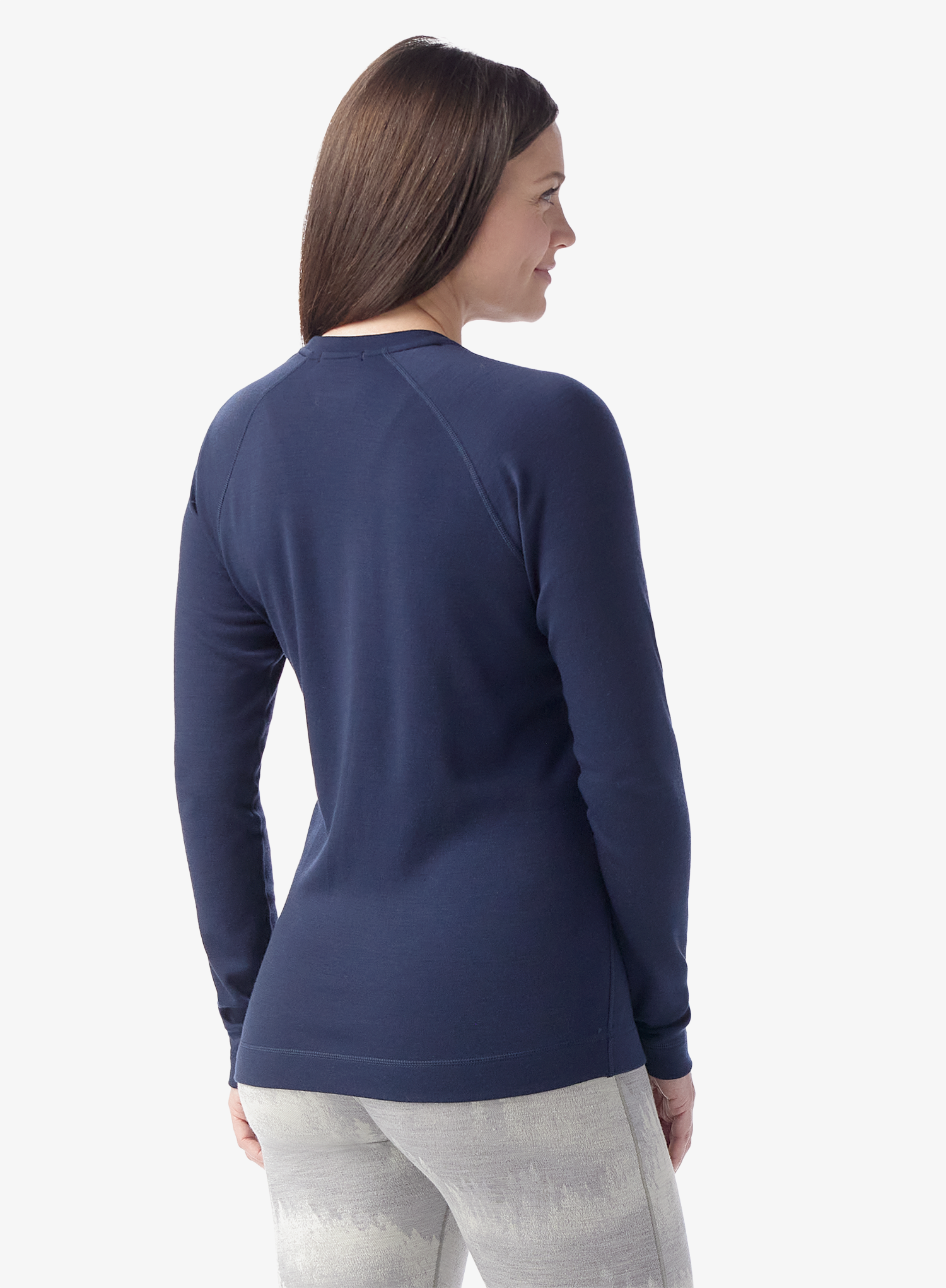 Hanorac femei Smartwool Classic Thermal Merino Base Layer Crew Boxed - deep navy