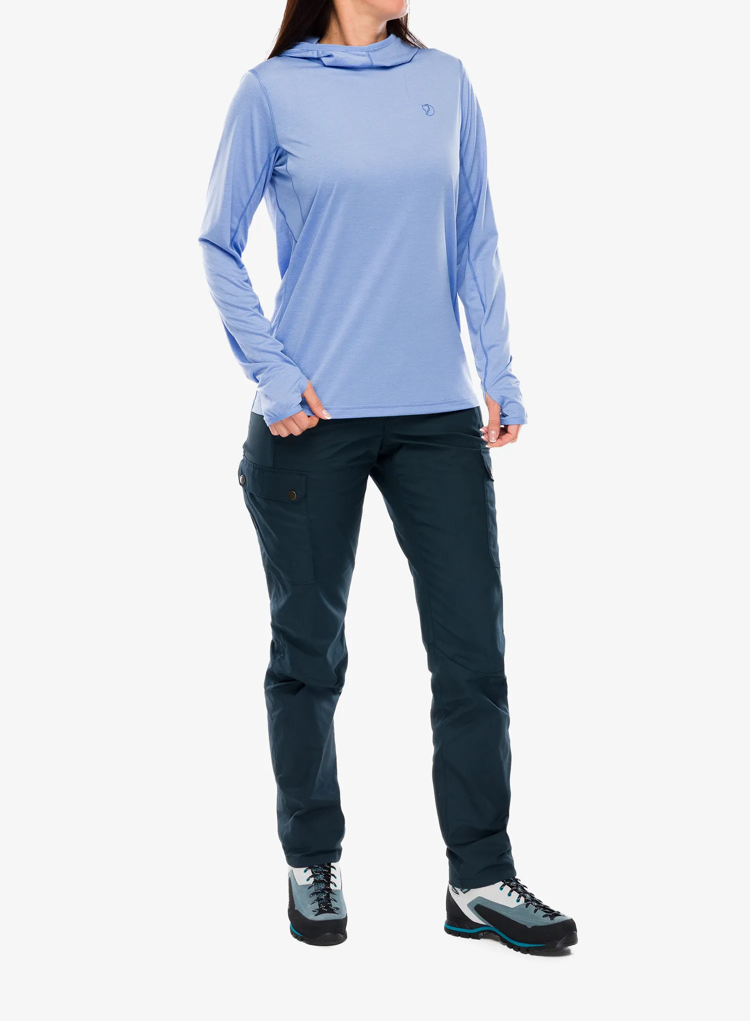 Hanorac cu gluga femei Fjallraven Abisko Sun-hoodie - ultramarine