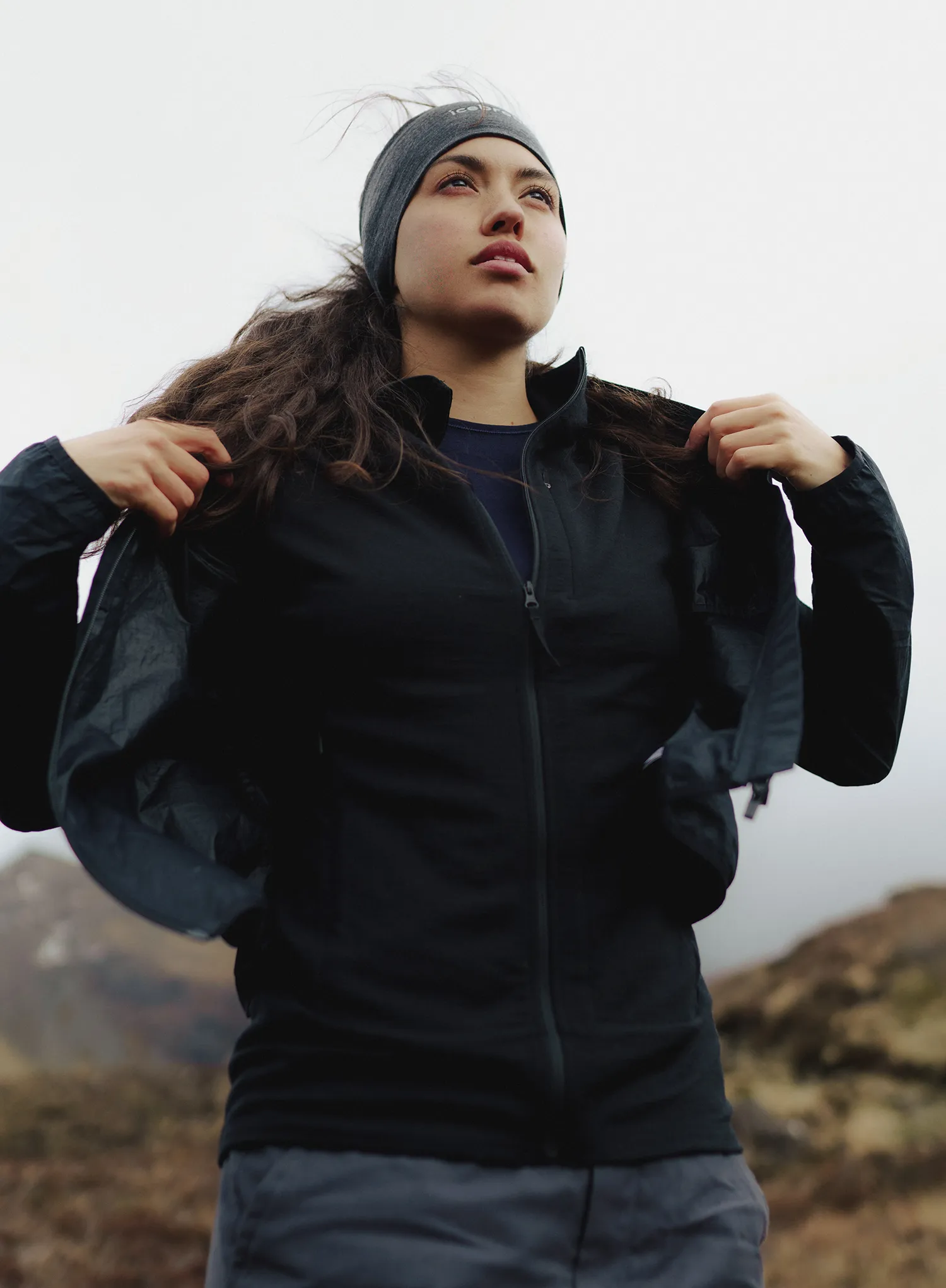 Hanorac cu gluga femei Icebreaker Merino 260 Quantum IV LS Zip Hoodie - black