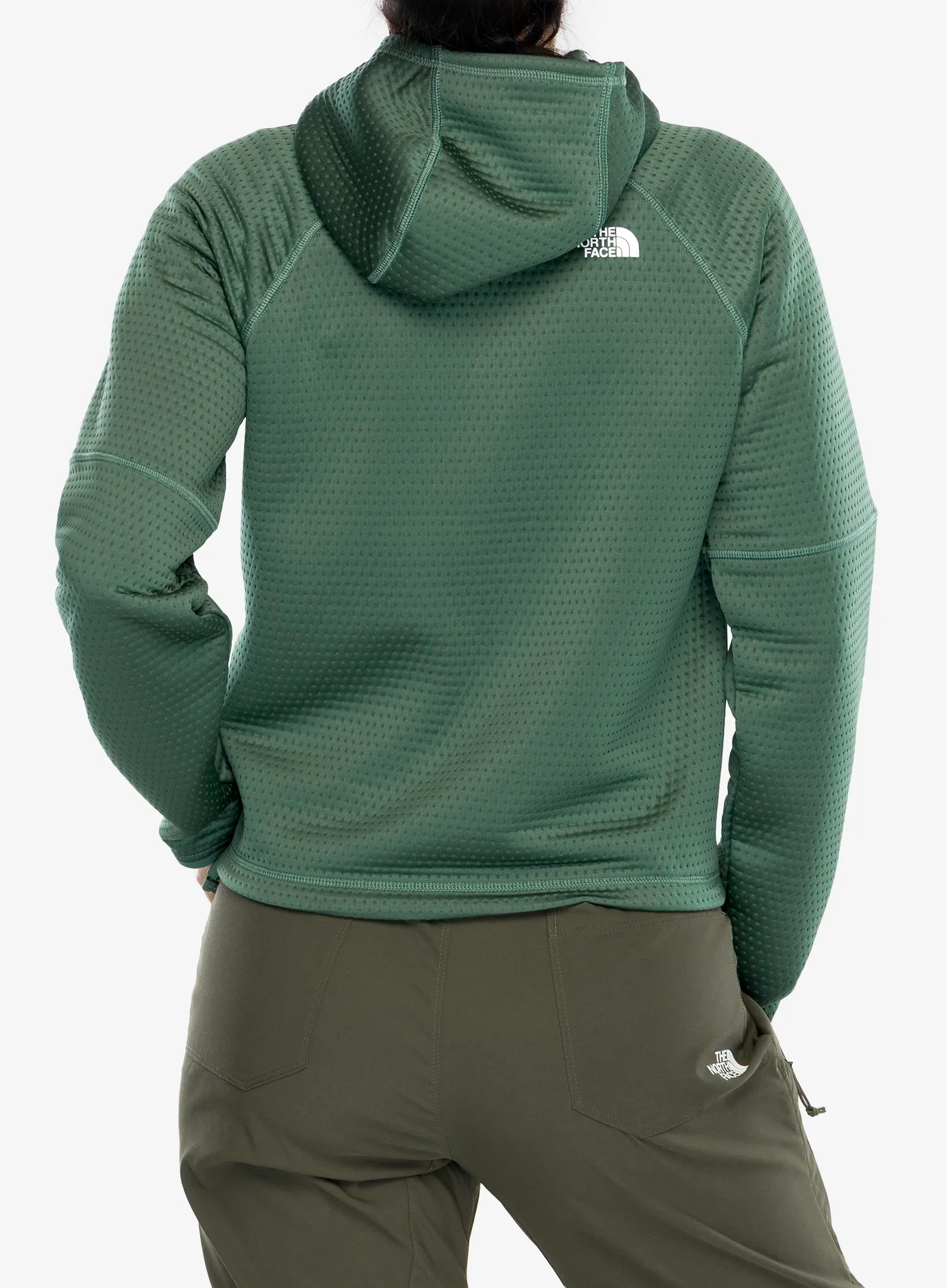 Hanorac cu gluga femei The North Face Dotknit Thermal FZ Hoodie - duck green