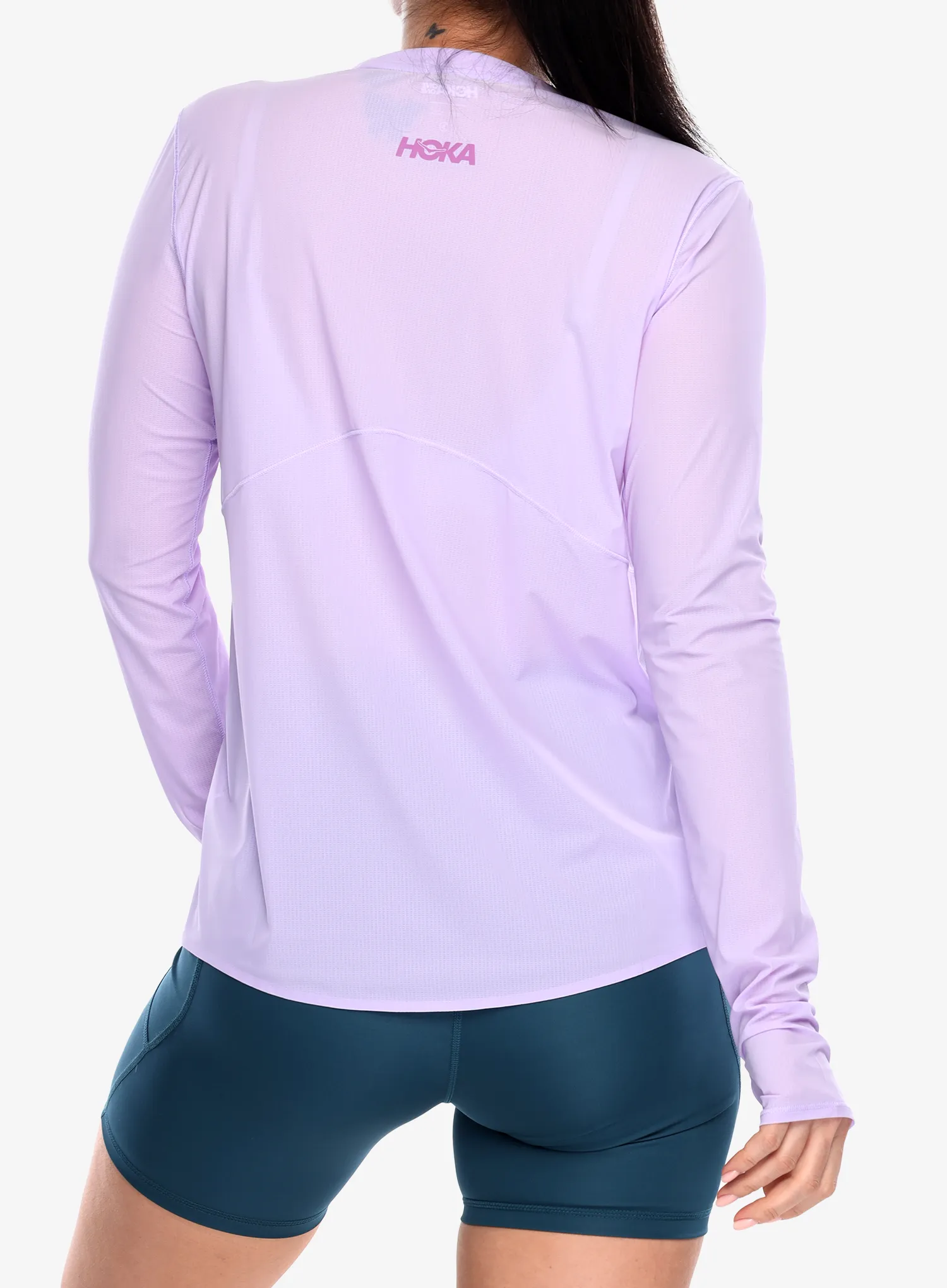 Hanorac alergare femei Hoka Airolite Run Long Sleeve - aster flower