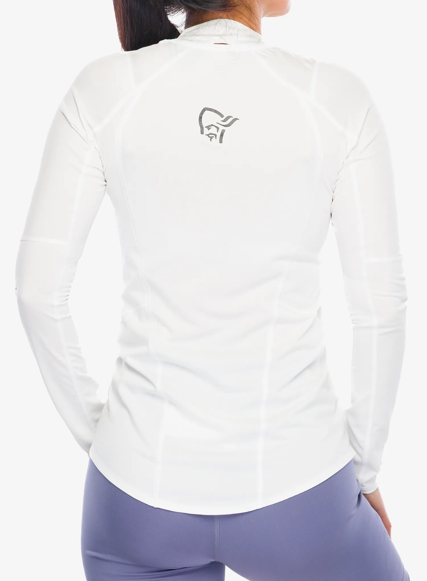 Hanorac alergare femei Norrona Senja Equaliser Lightweight Long Sleeve - snow white
