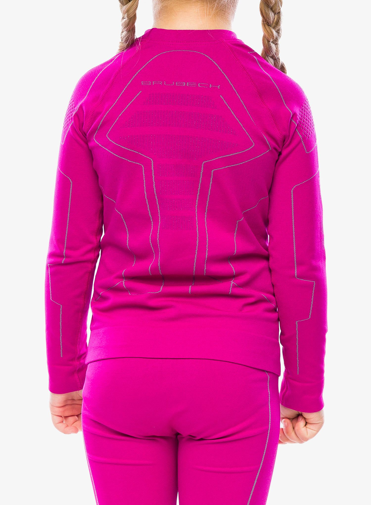 Hanorac pentru copii Brubeck Thermo Kids - fuchsia/grey