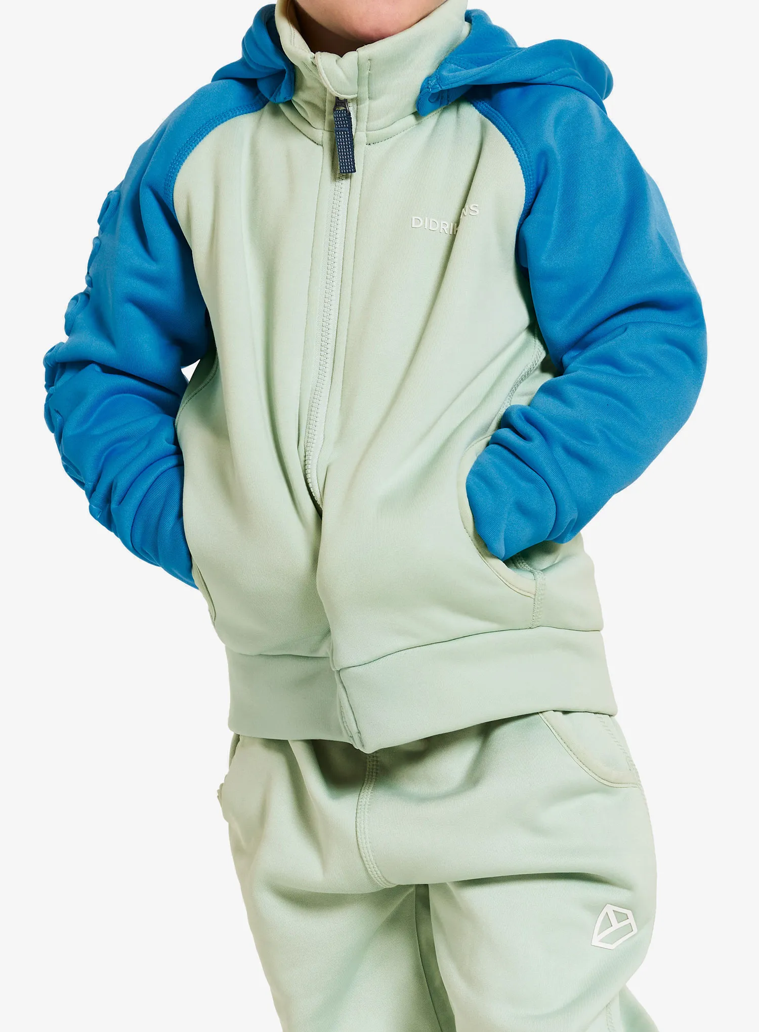 Hanorac pentru copii Didriksons Corin Full Zip - blue lagoon