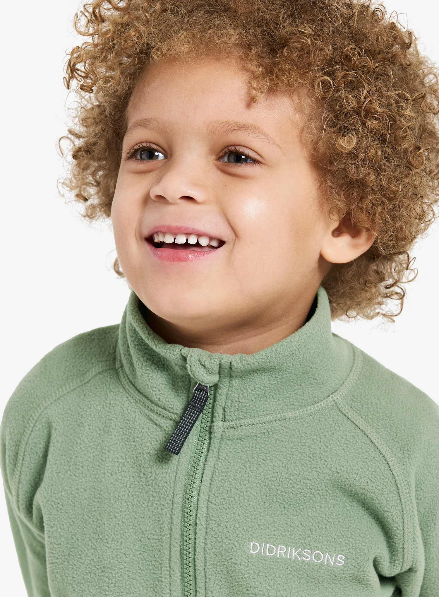 Hanorac pentru copii Didriksons Monte Full Zip - light moss