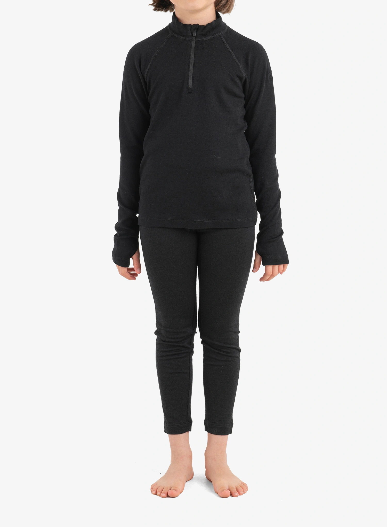 Hanorac pentru copii Icebreaker Kids 260 Tech LS Half Zip - black