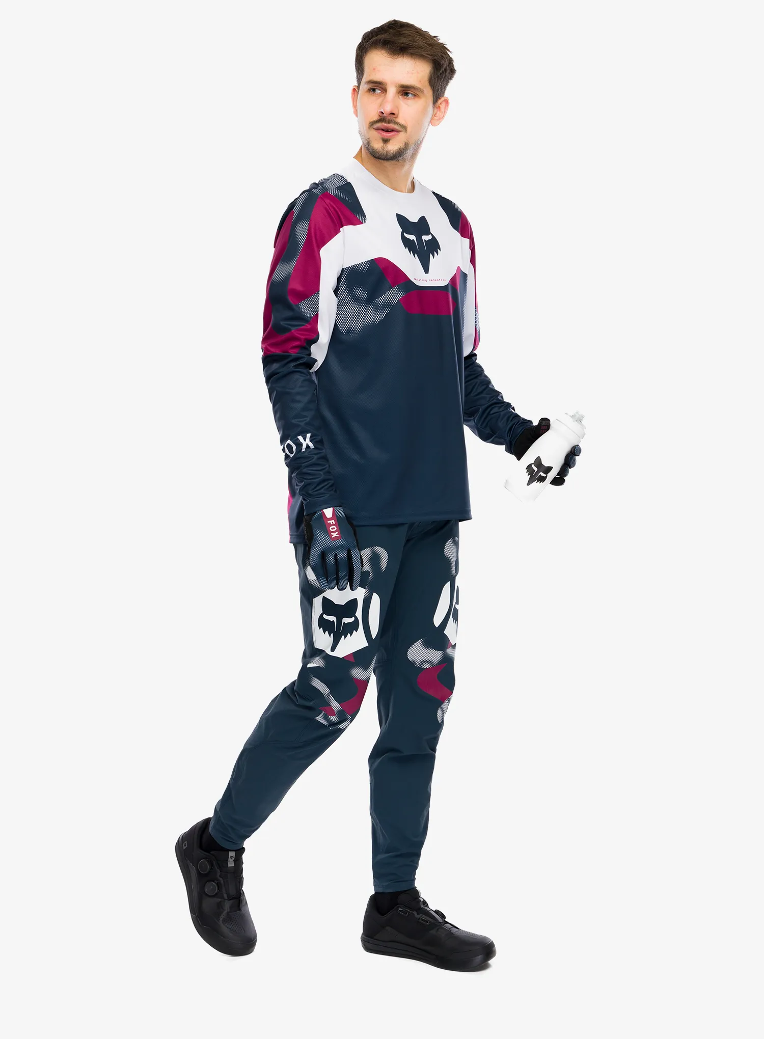 Hanorac enduro Fox Ranger LS Jersey Tactile - white