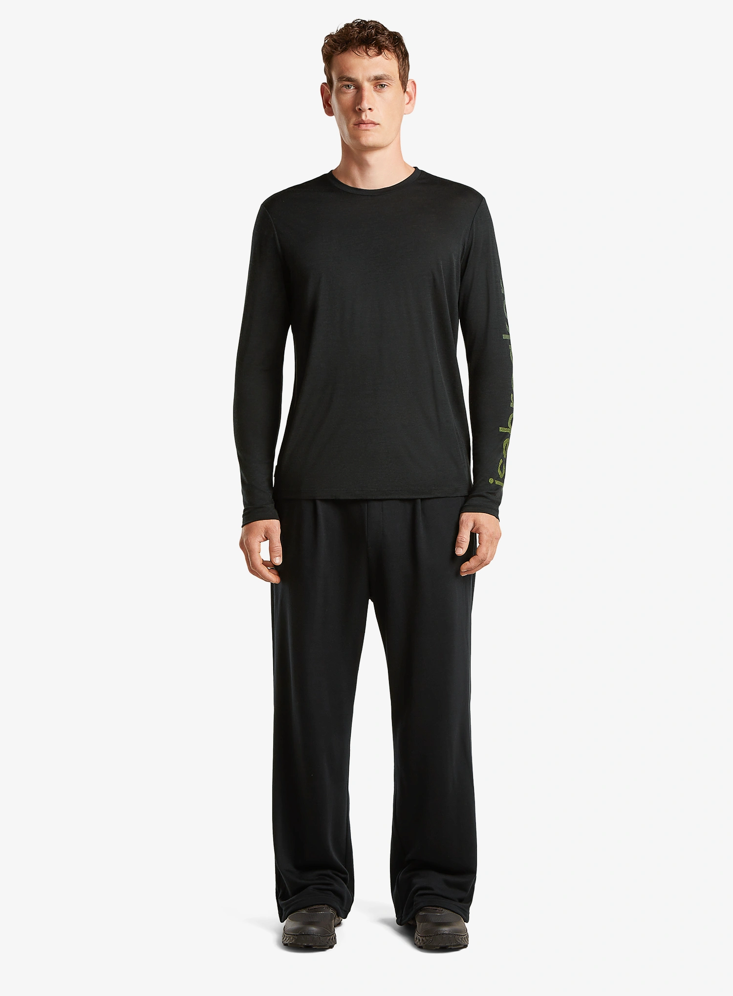 Hanorac Icebreaker Merino 150 Tech Lite LS Tee IB Vertical - black