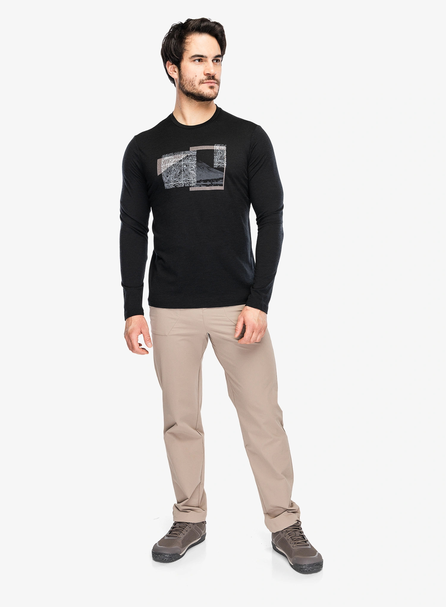 Hanorac Icebreaker Merino 150 Tech Lite LS Tee Peak Bal - black
