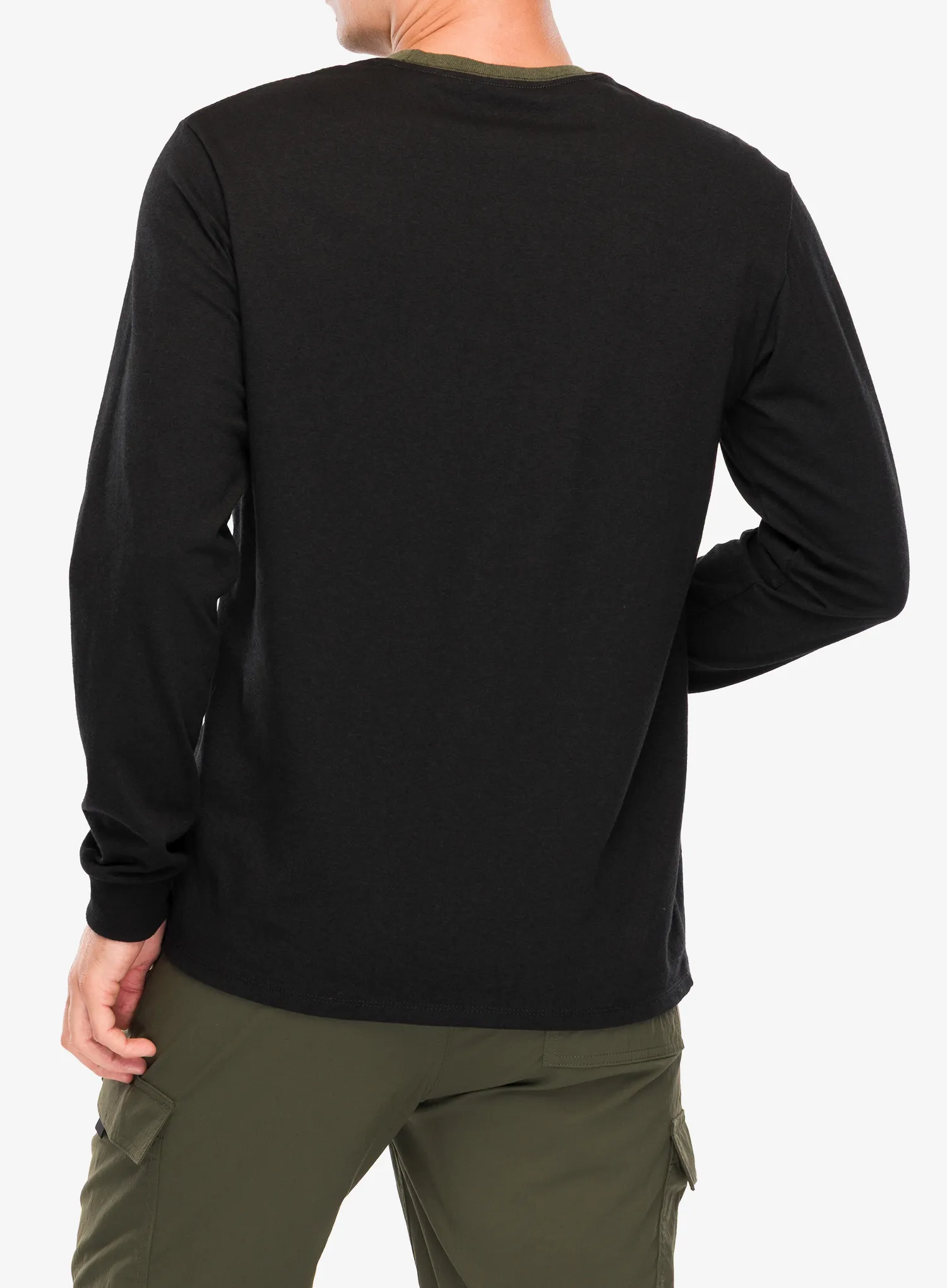 Hanorac Patagonia L/S Shop Sticker Pocket Responsibili-Tee - black/basin green