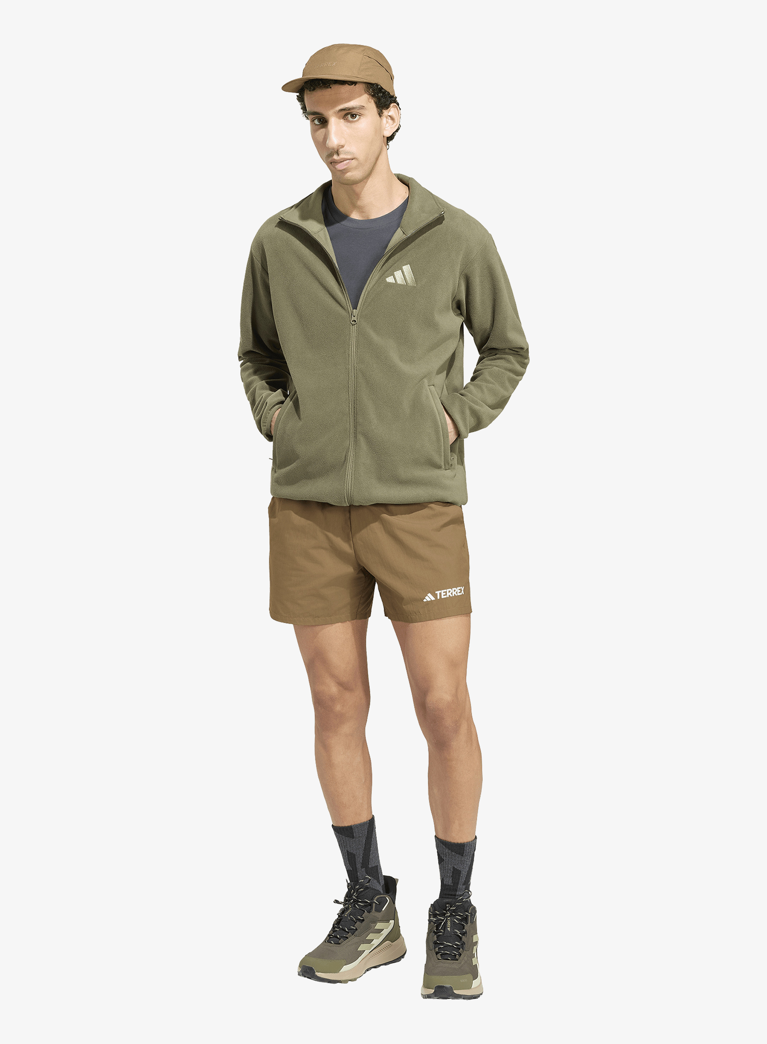 Hanorac fleece adidas TERREX Multi Essentials Full Zip Fleece Jacket - olive strata