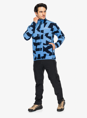 Hanorac fleece adidas TERREX Multi Printed Full-Zip Fleece Jacket - ray blue/legend ink