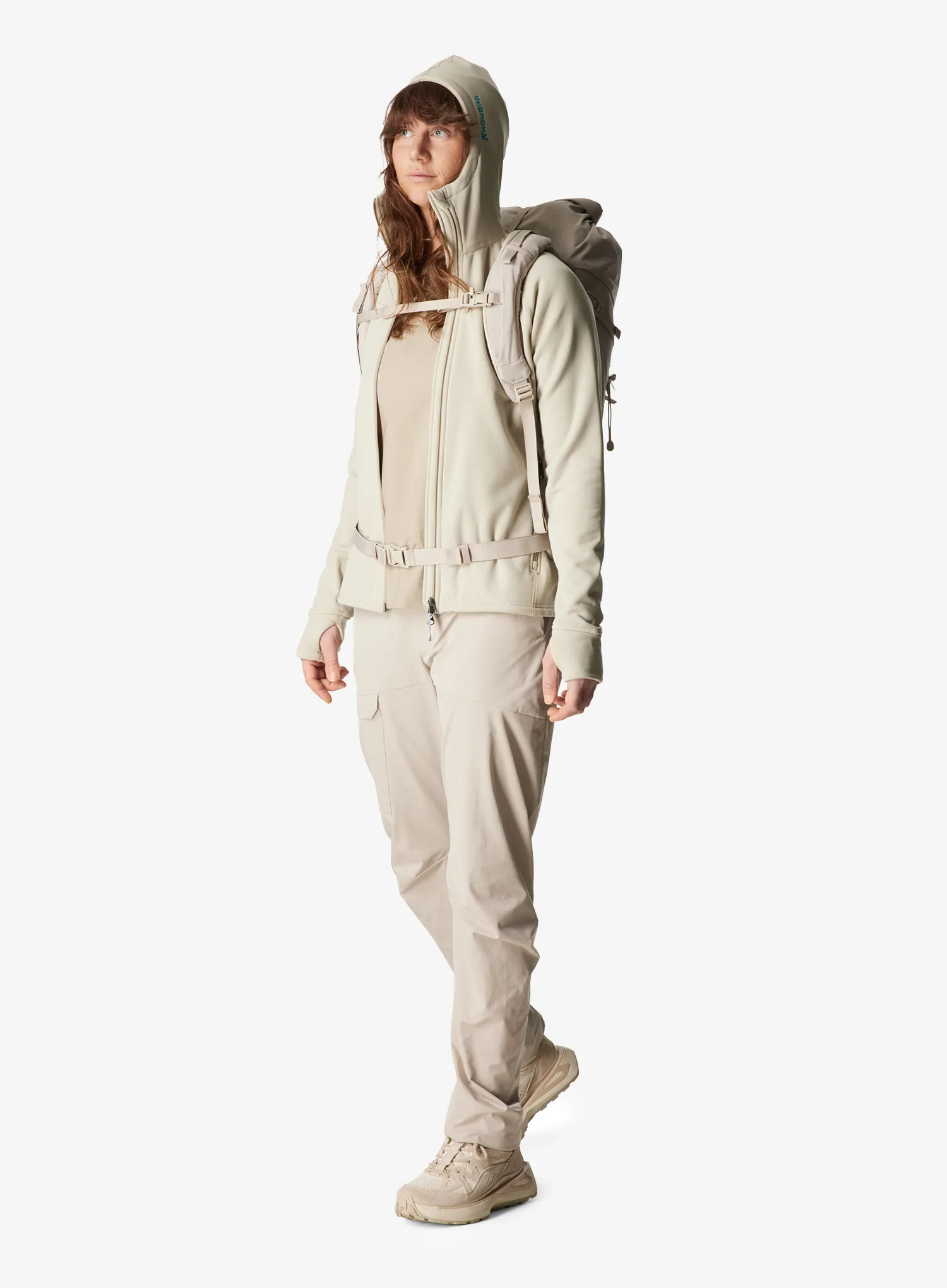 Hanorac fleece femei Houdini Power Houdi - greenish gray