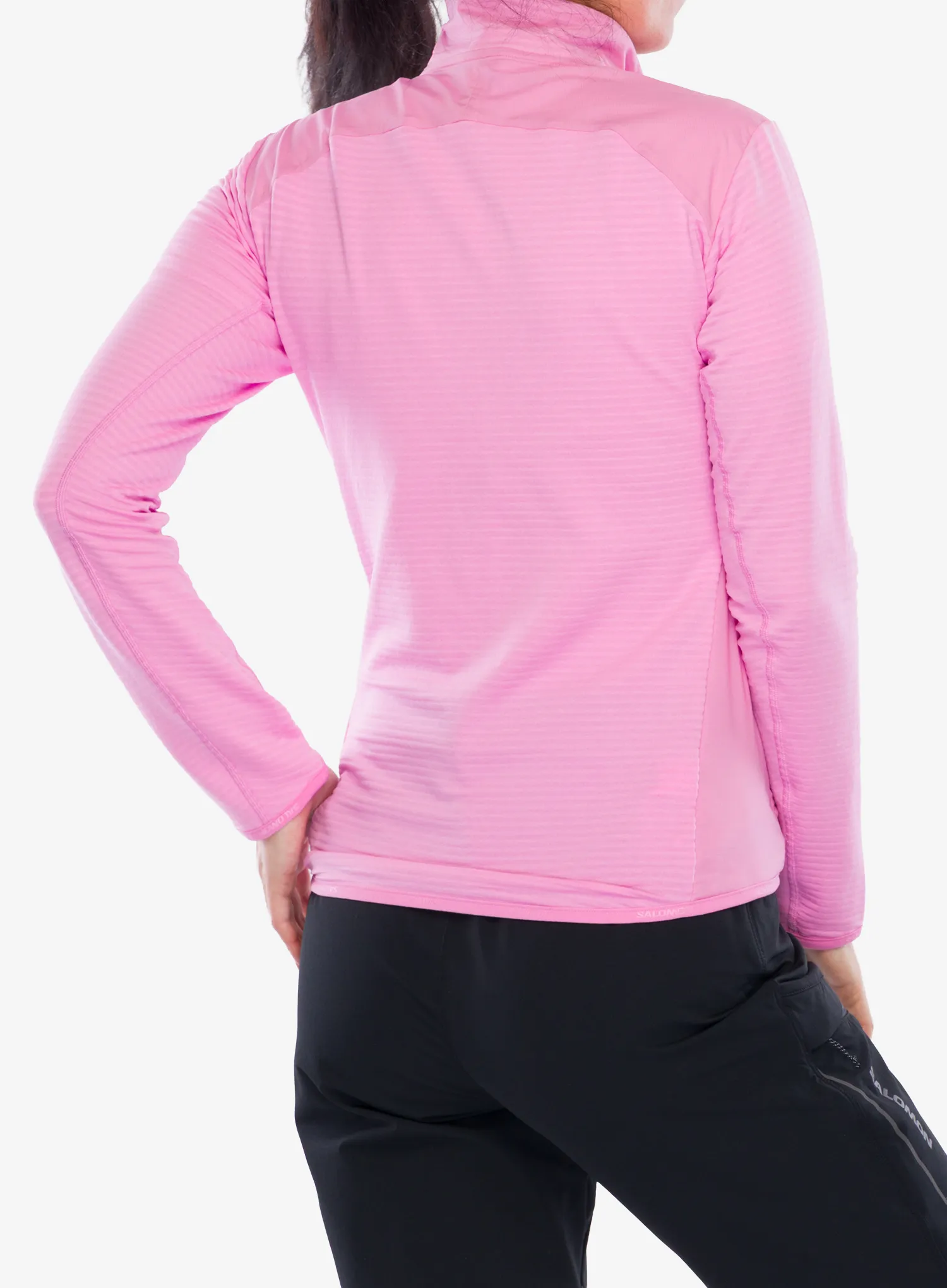 Hanorac fleece femei Salomon Essential Lightwarm Hybrid - cyclamen