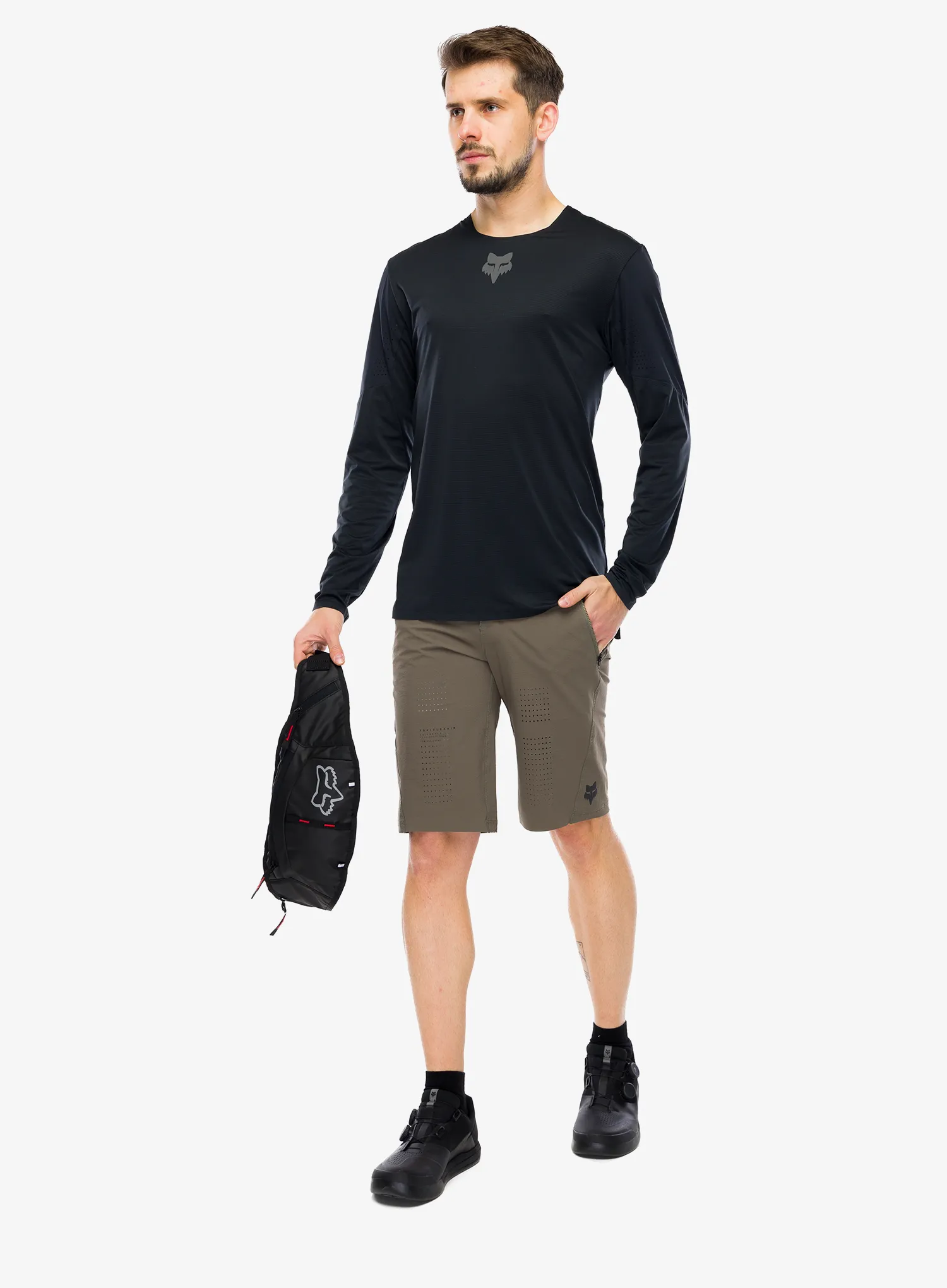 Hanorac ciclism Fox Flexair LS Jersey - black