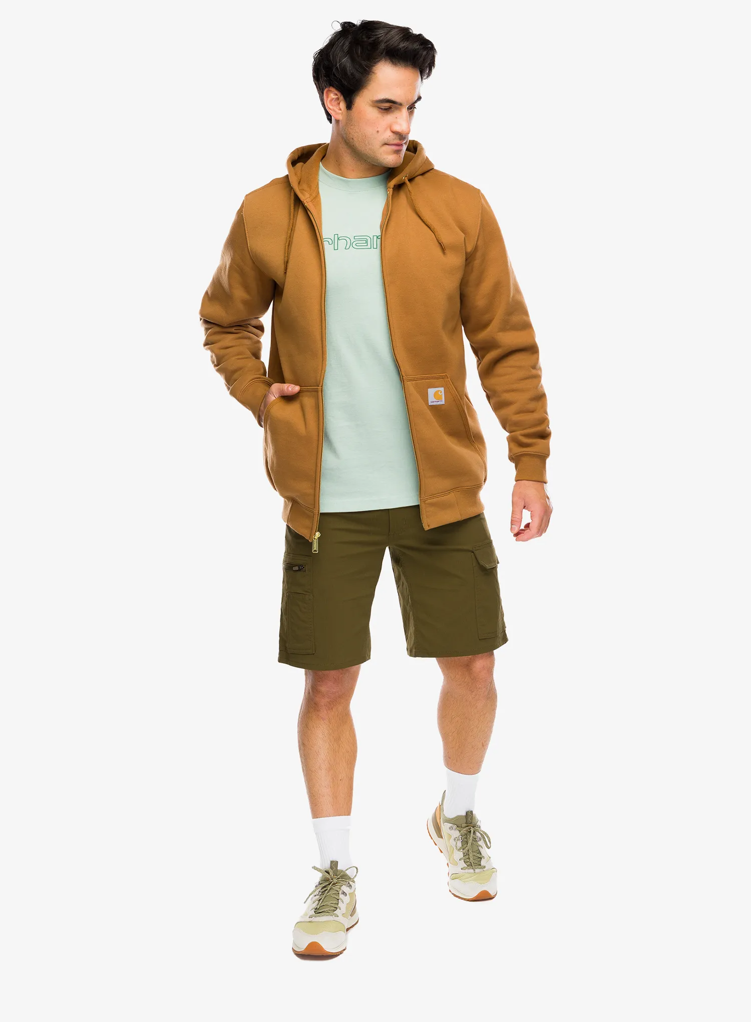 Hanorac descheiat Carhartt Marquette Full-Zip Sweatshirt - carhartt brown