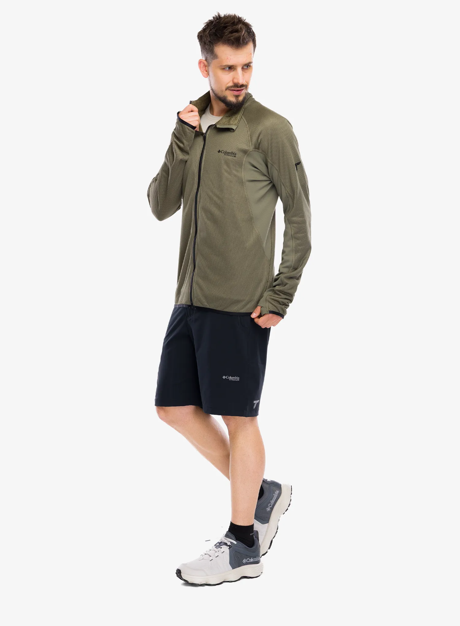 Hanorac descheiat Columbia Summit Step Full Zip - stone green