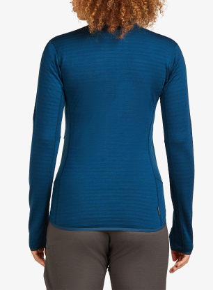 Hanorac cu fermoar femei Icebreaker Merino Blend 300 RealFleece Descender LS Zip - atlantis