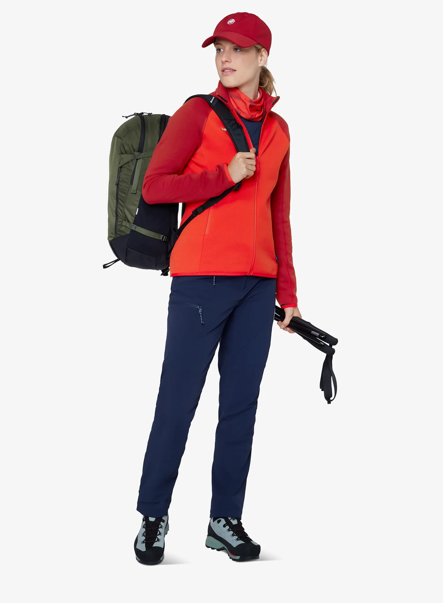 Hanorac cu fermoar femei Mammut Aconcagua ML Jkt - red/dark red