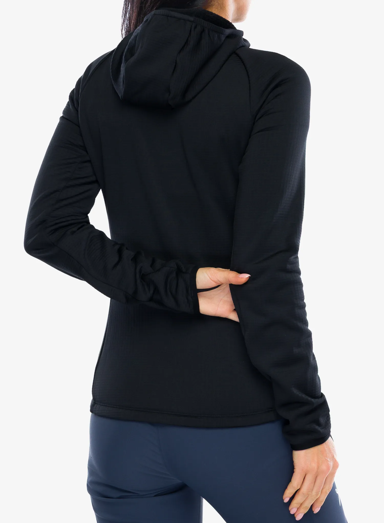 Hanorac cu fermoar femei Montura Fadis Grid Hooded Maglia - black/black