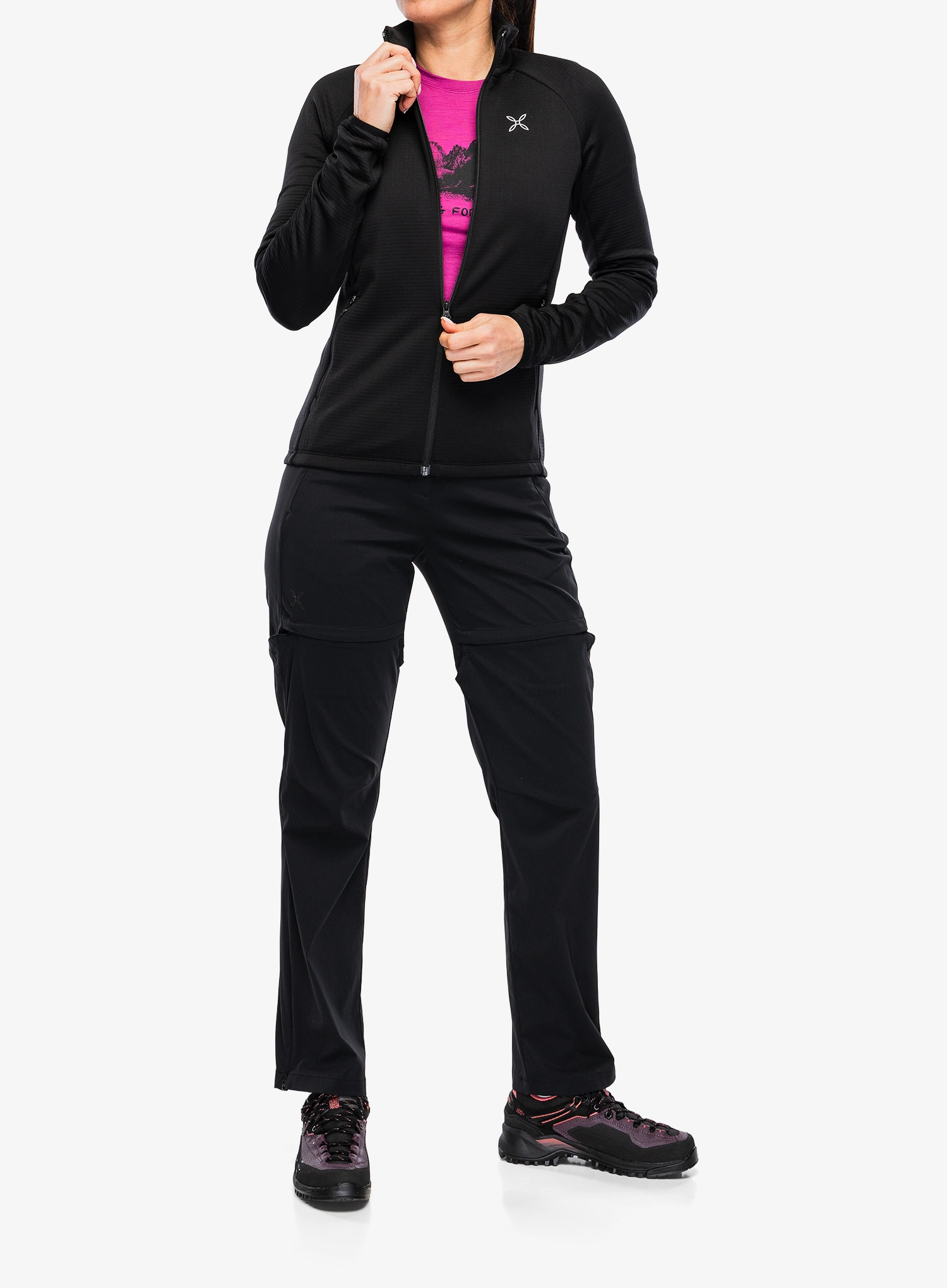 Hanorac cu fermoar femei Montura Fadis Grid Maglia - black