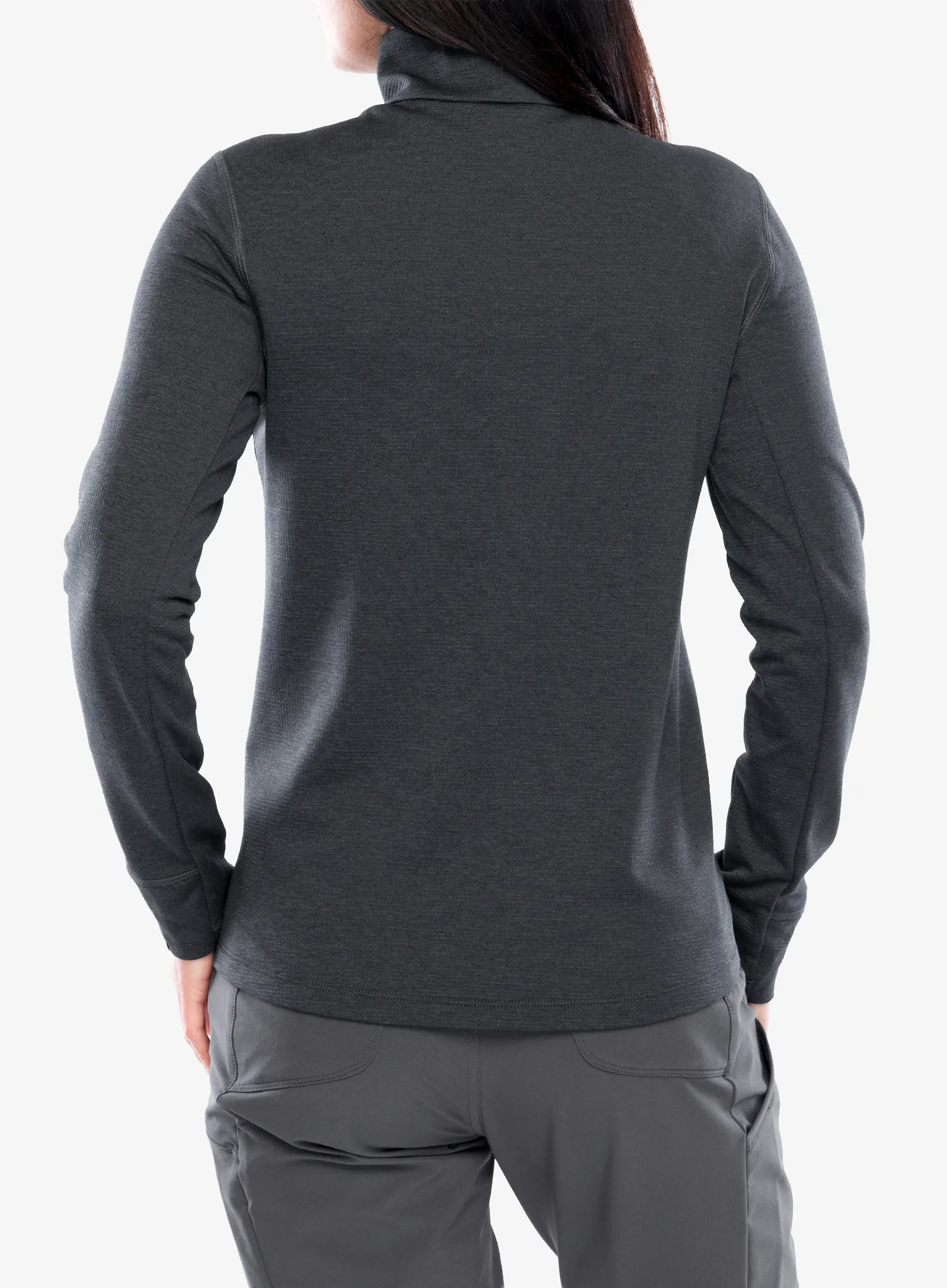 Hanorac cu fermoar femei Odlo Grid Fleece Mid Layer Full Zip - black melange