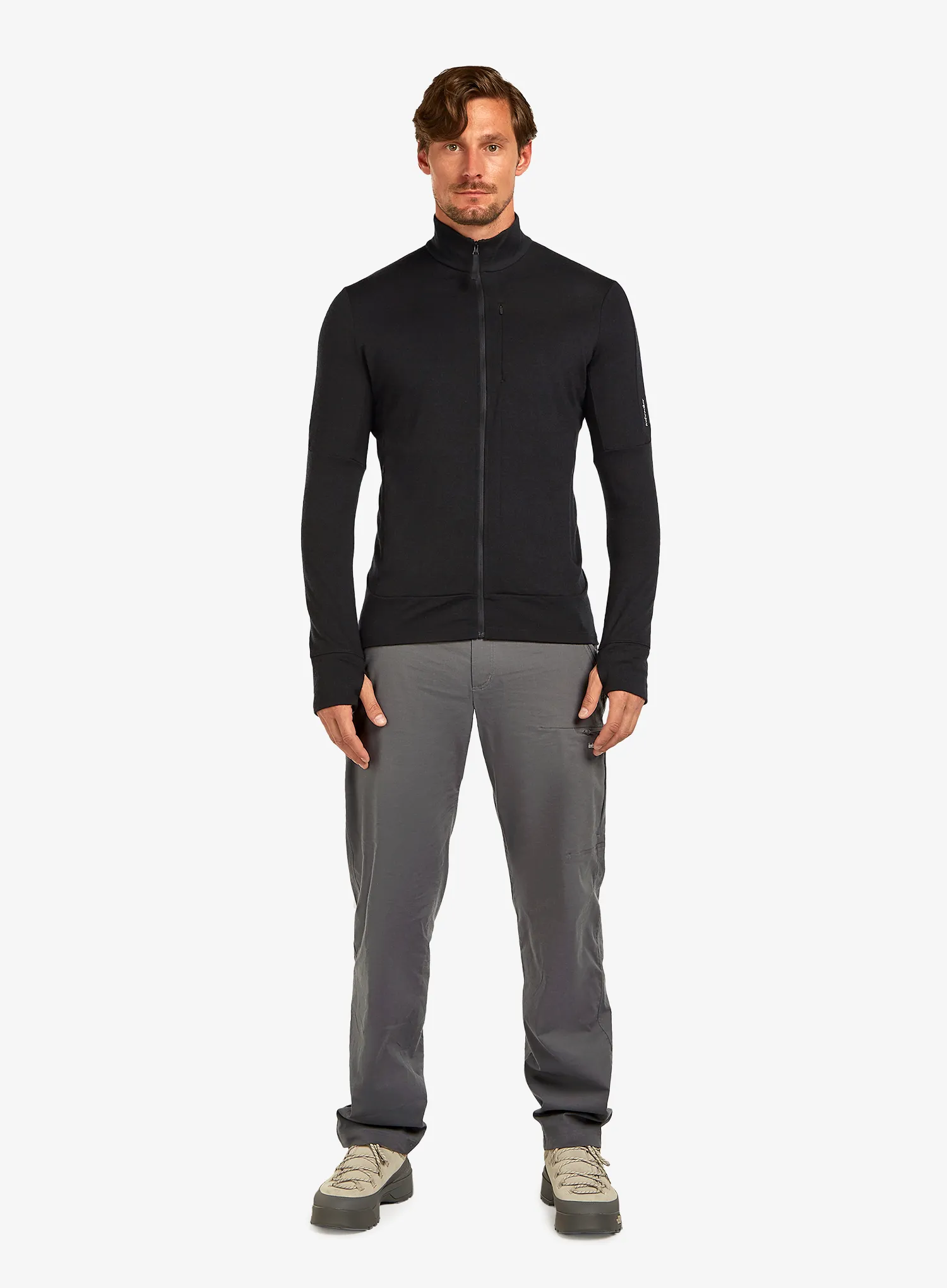 Hanorac descheiat Icebreaker Merino 260 Quantum IV LS Zip - black