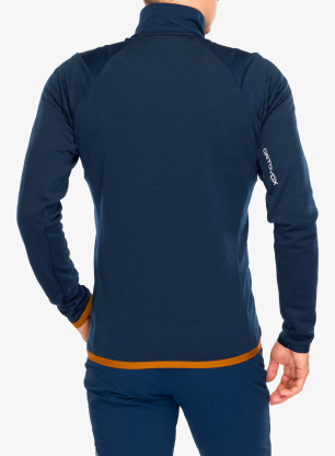 Hanorac descheiat Ortovox Fleece Grid Jacket - deep ocean