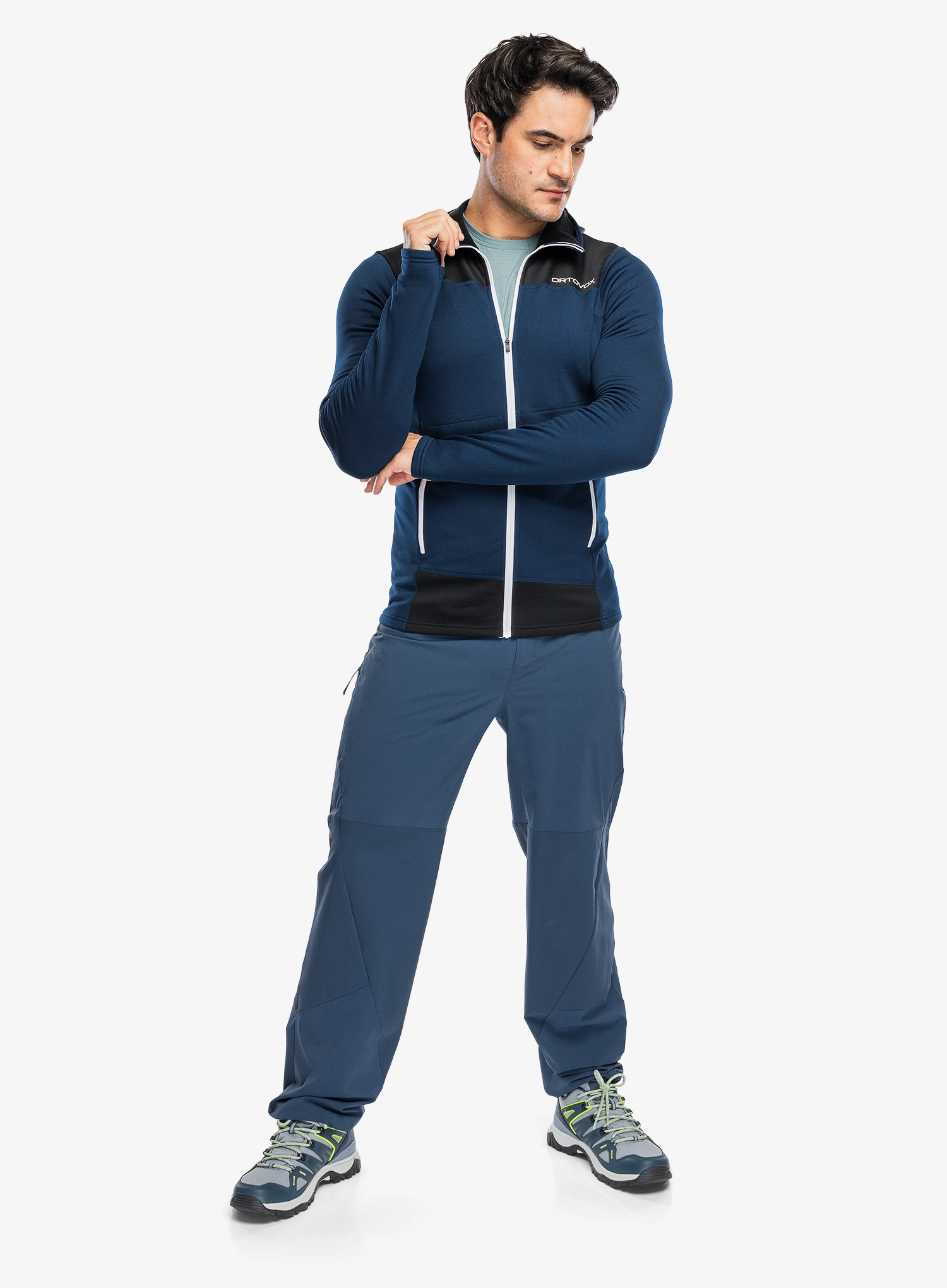 Hanorac descheiat Ortovox Fleece Light Hoody - deep ocean