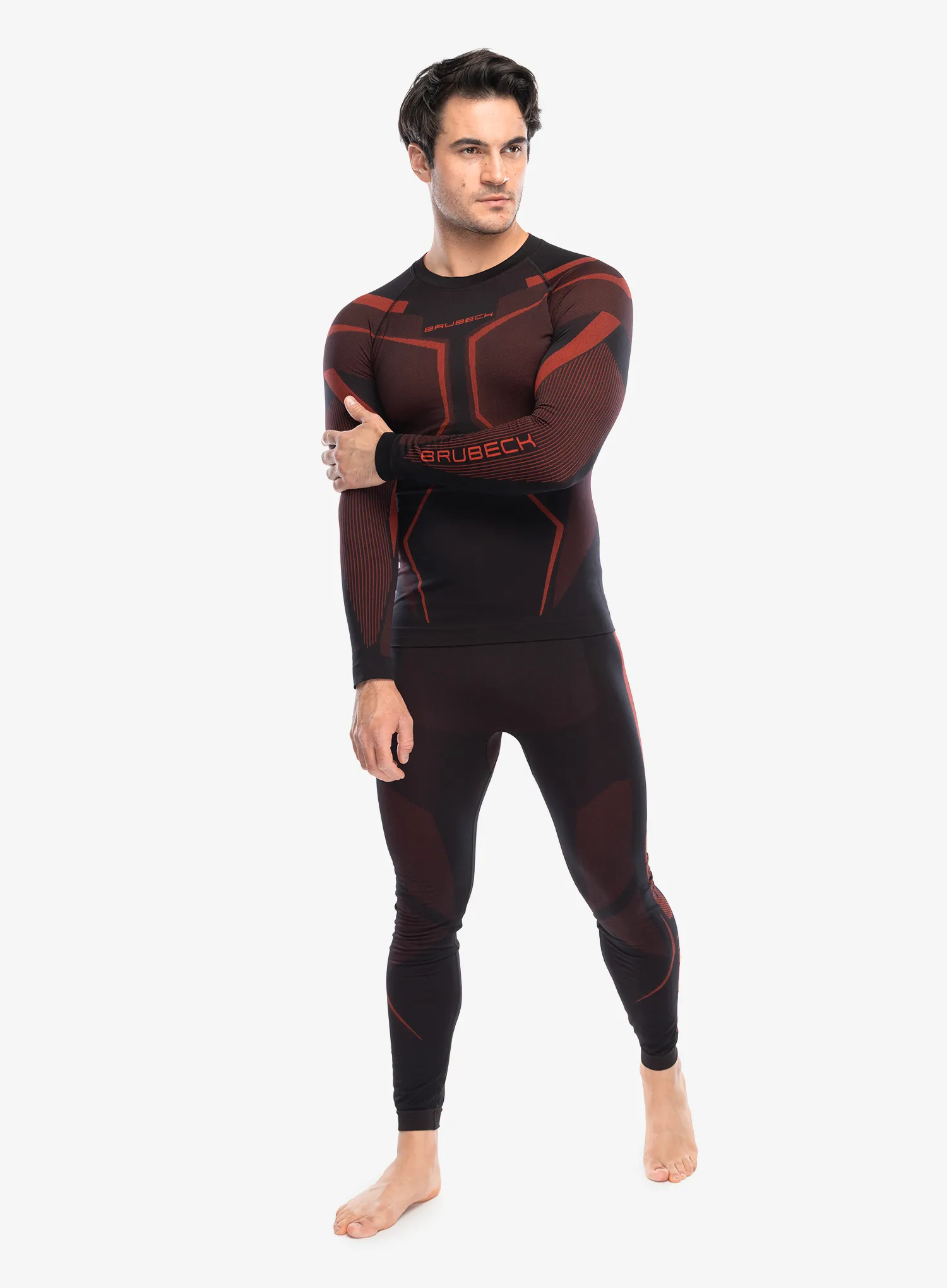 Bluza de corp Brubeck Dry LS - black/red